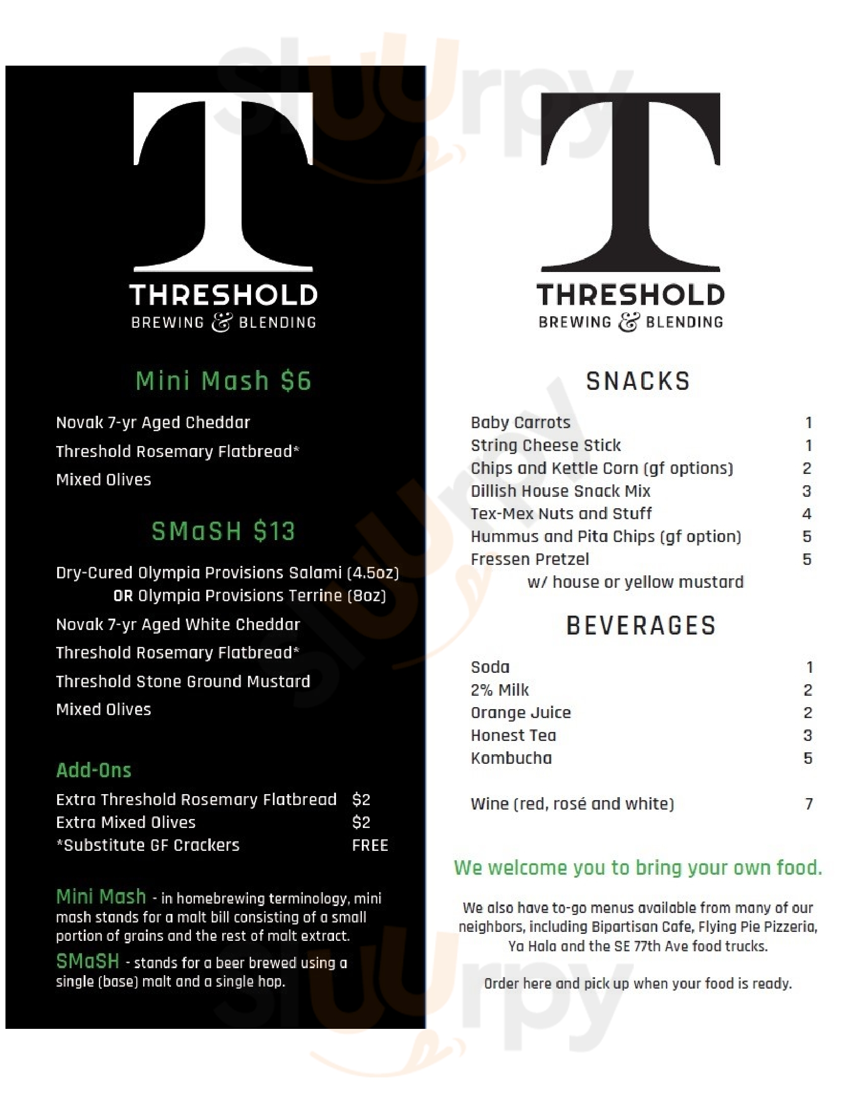 Main Menu - Threshold Brewing And Blending