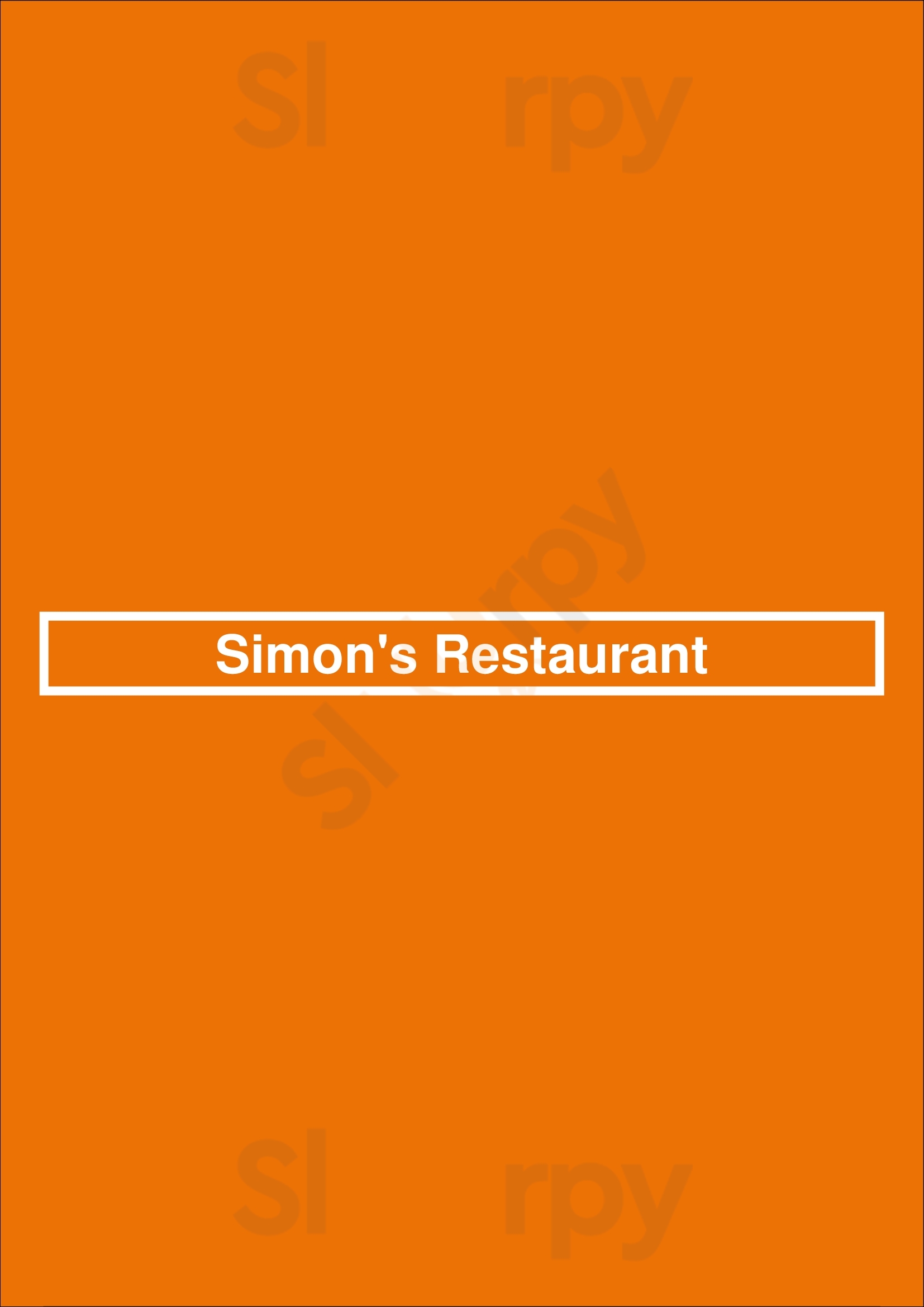 Main Menu - Simon's Restaurant