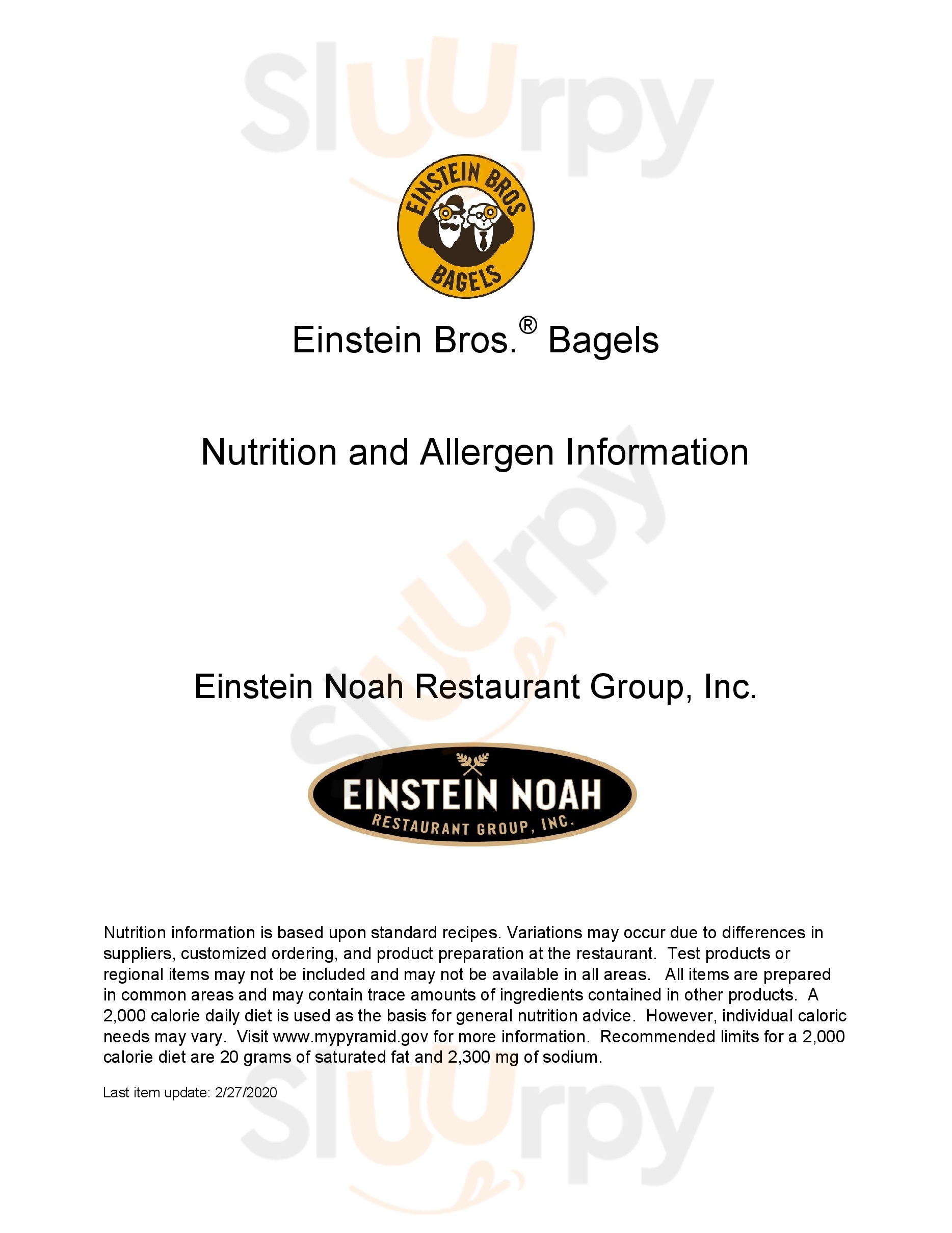 Einstein Bros. Bagels Atlanta Menu - 1