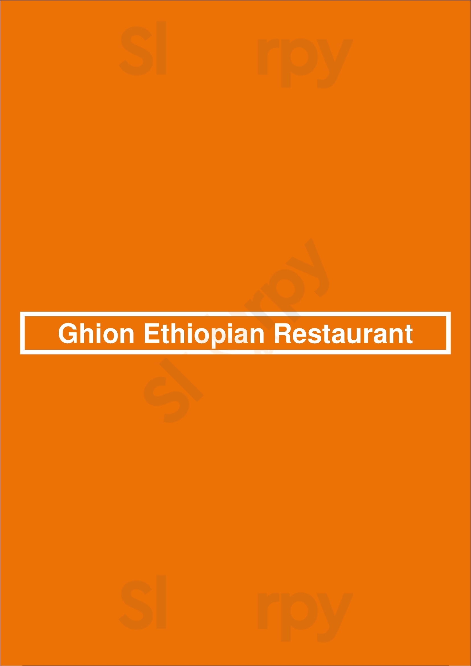 Ghion Ethiopian Restaurant Washington DC Menu - 1