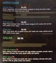 Thai2go menu