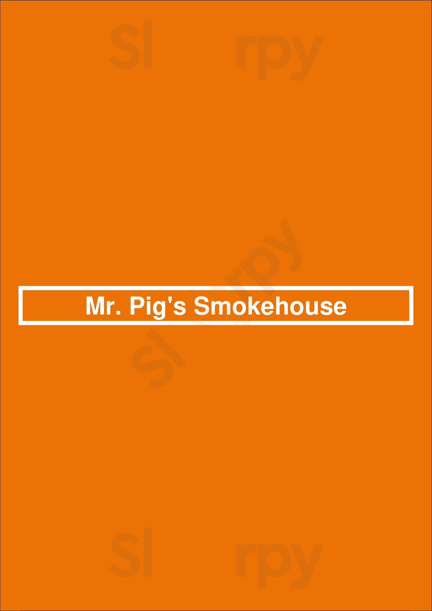 Main Menu - Mr. Pig's Smokehouse