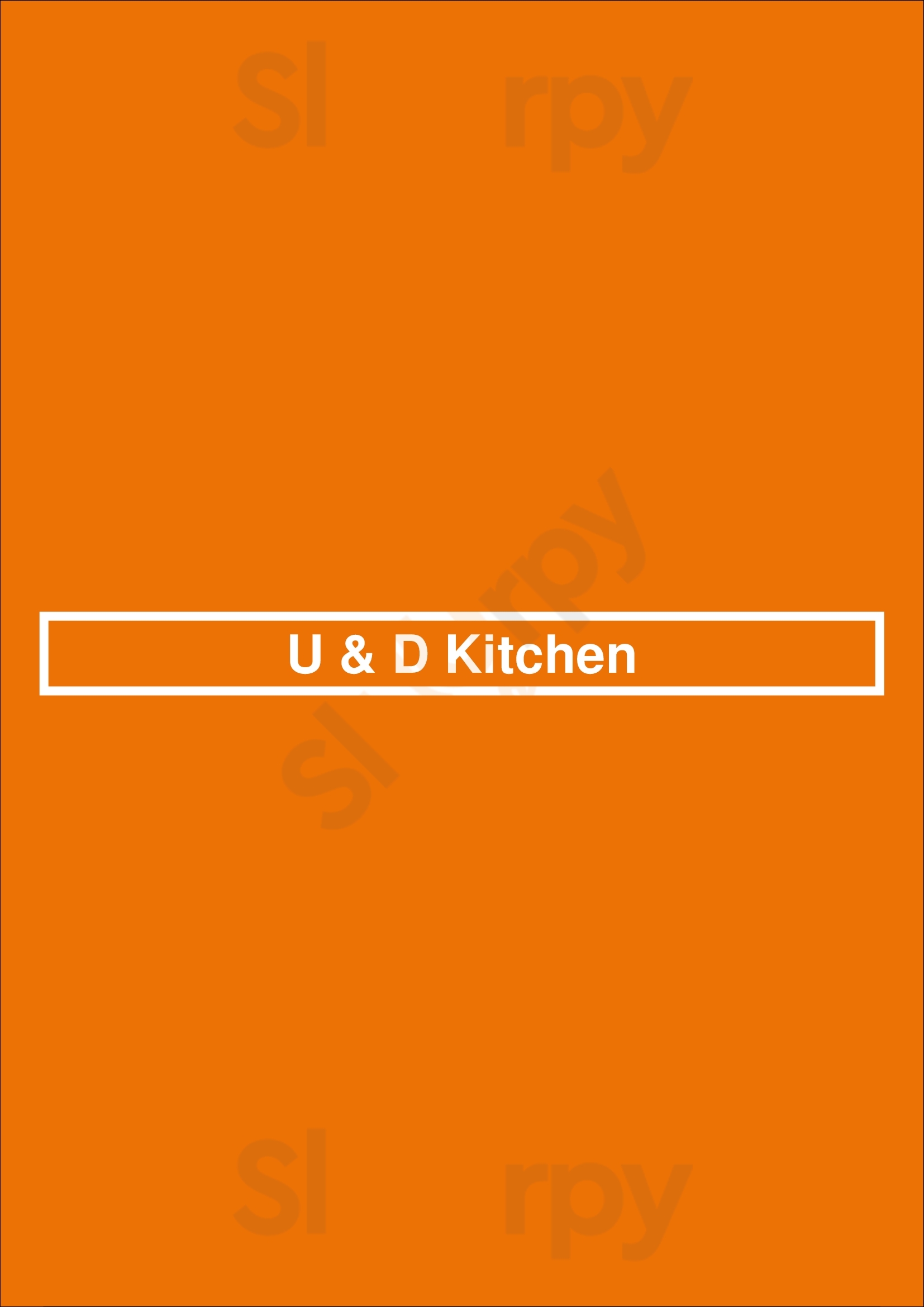 U & D Kitchen Boston Menu - 1