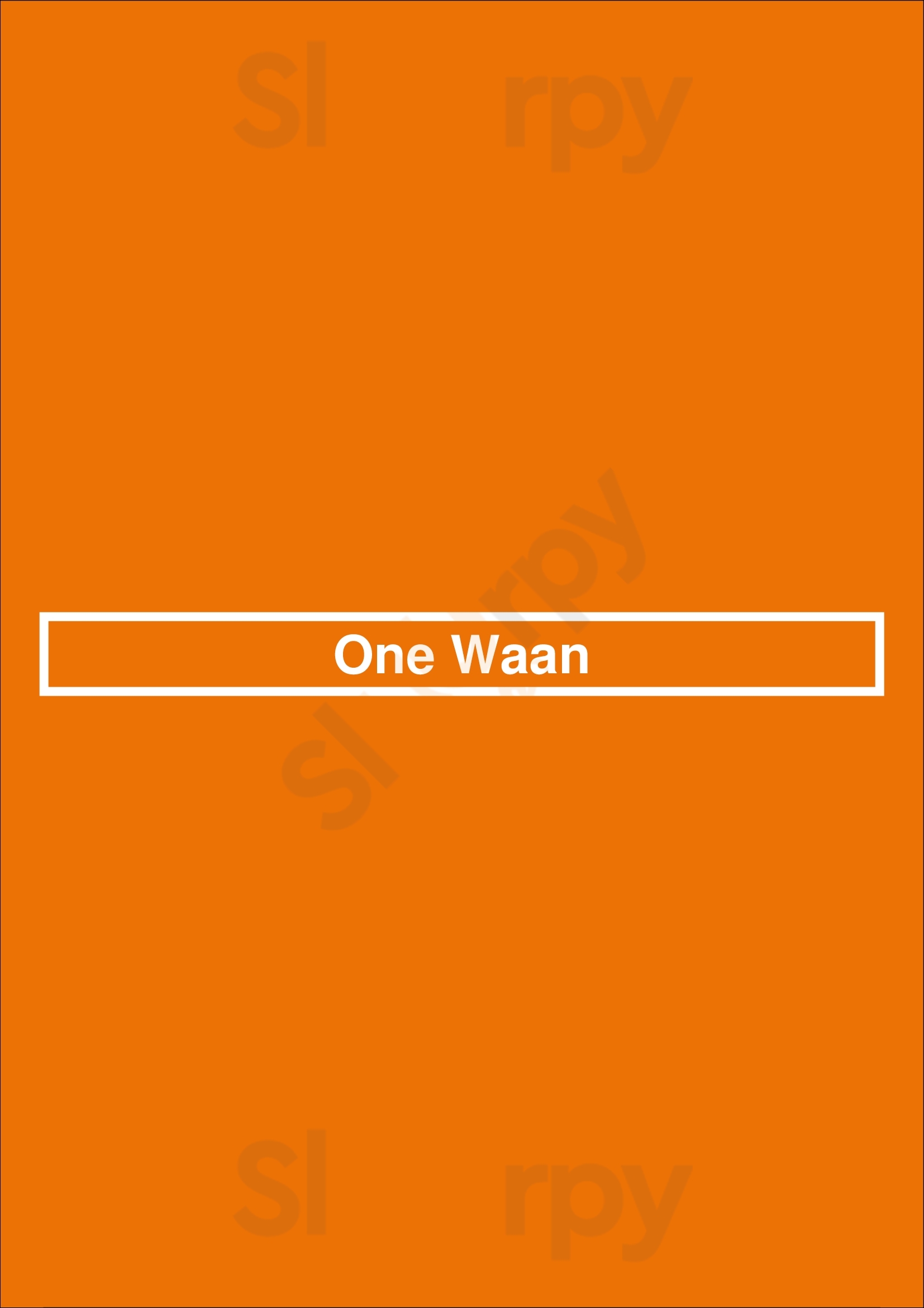 Main Menu - One Waan