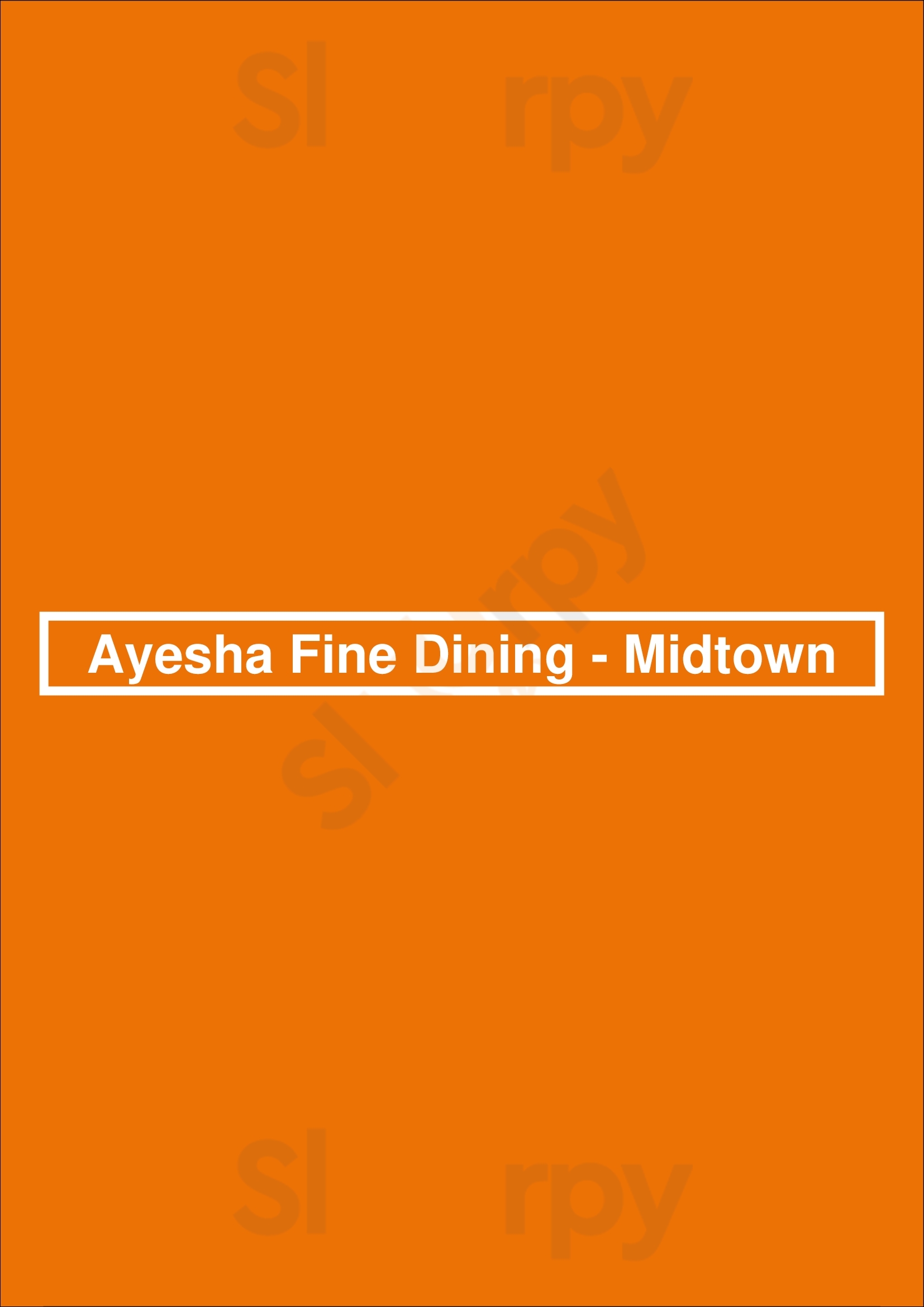 Ayesha Fine Dining - Midtown Miami Menu - 1