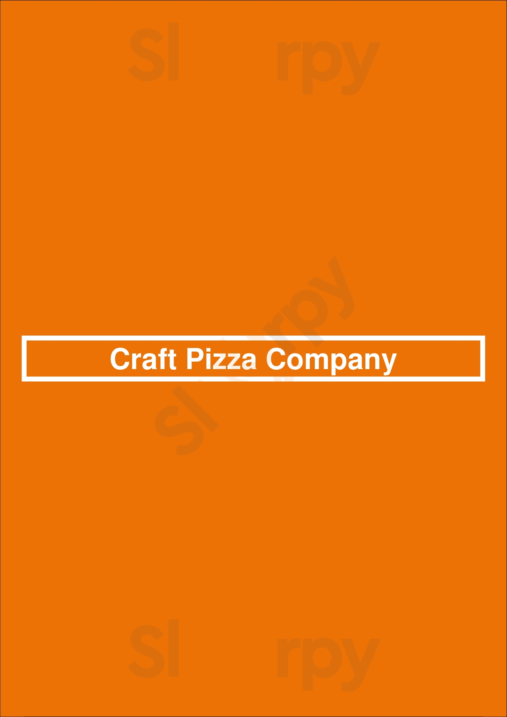 Main Menu - Craft Pizza Company