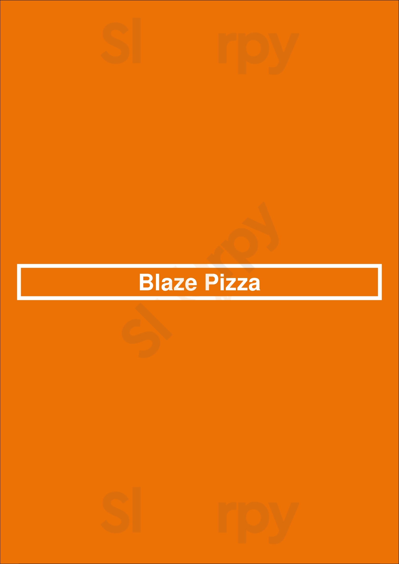 Blaze Pizza San Francisco Menu - 1