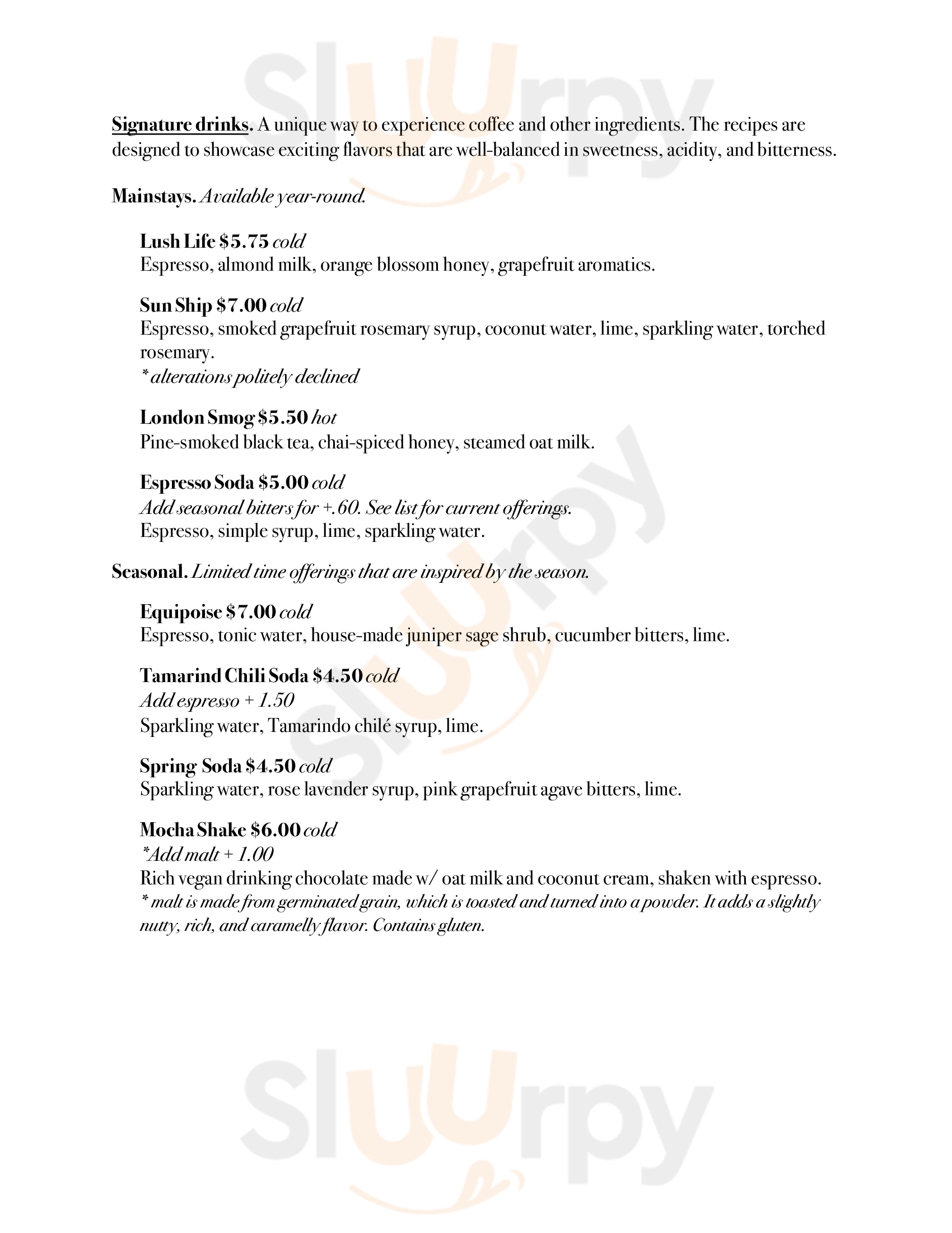 Main Menu - Ghost Note Coffee