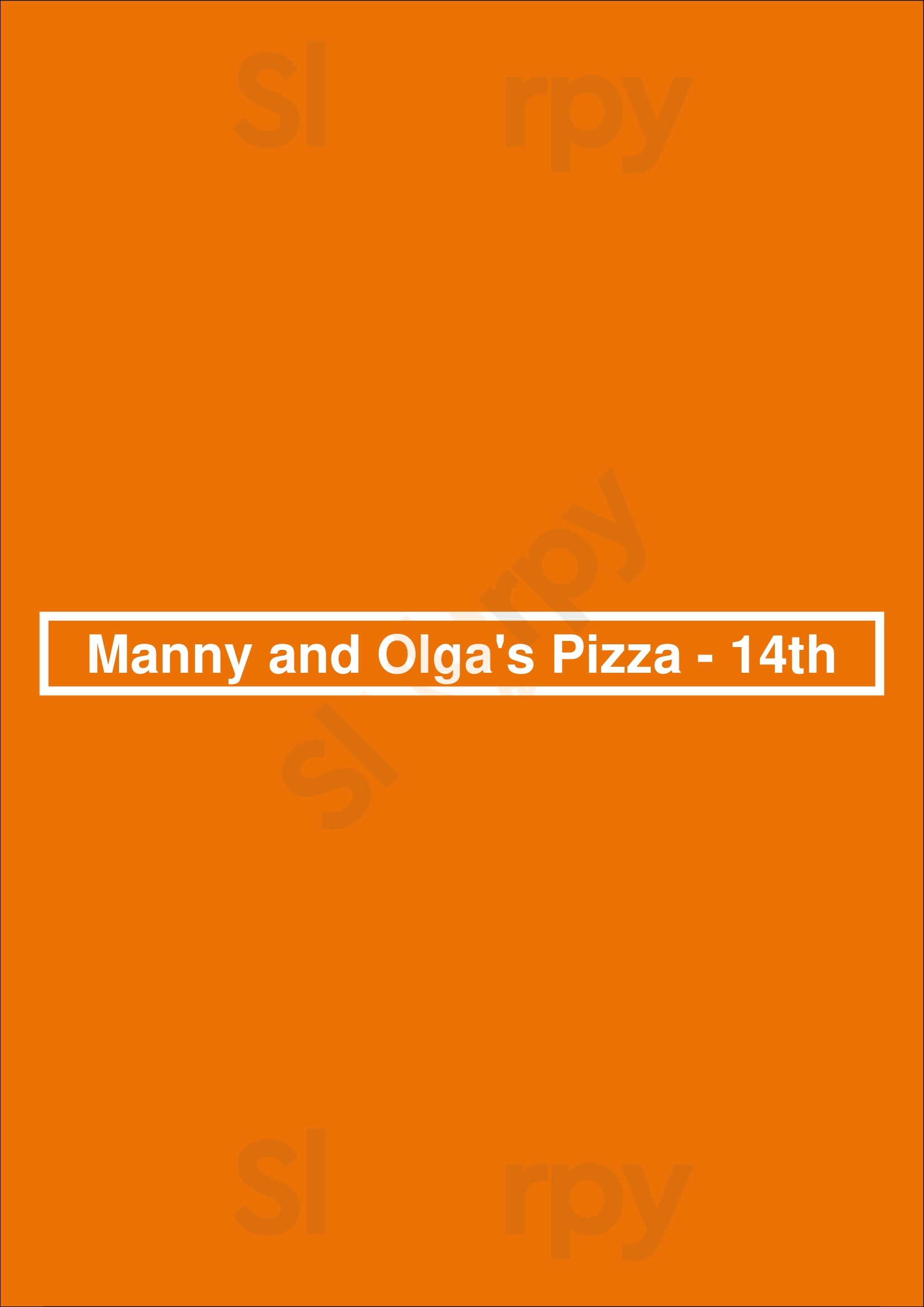 Manny & Olga's Pizza Washington DC Menu - 1