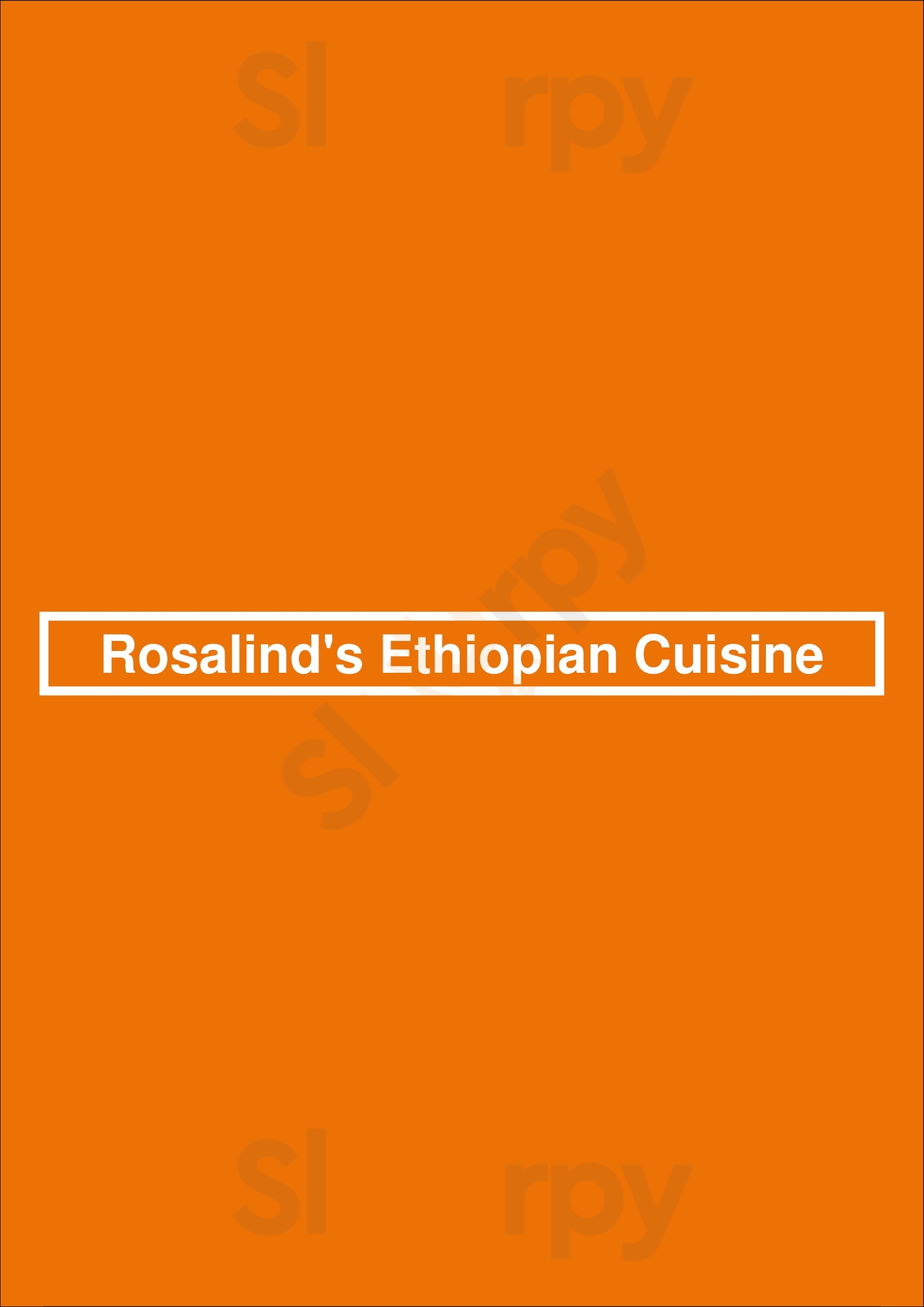 Rosalind's Ethiopian Cuisine Los Angeles Menu - 1