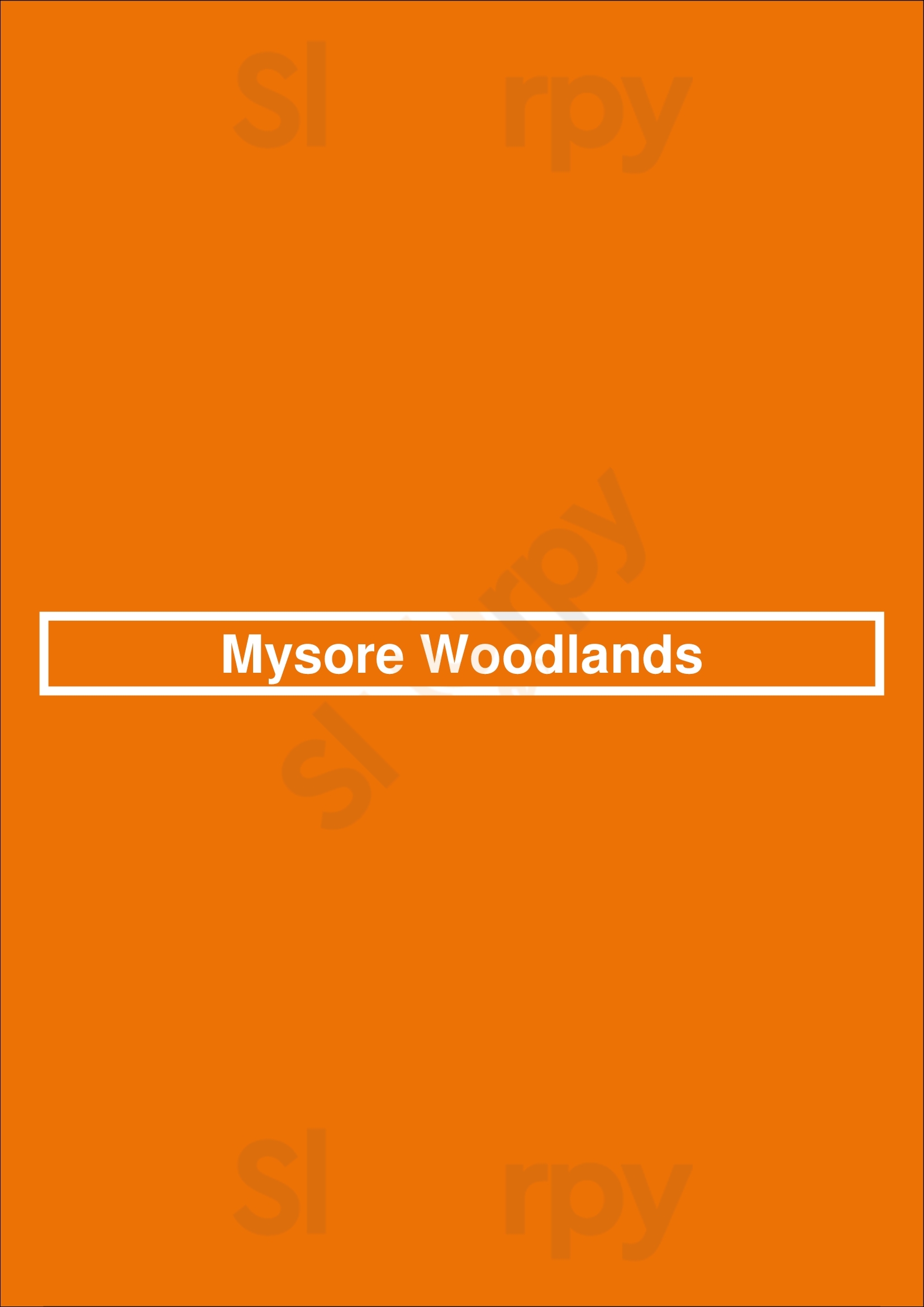 Mysore Woodlands Chicago Menu - 1