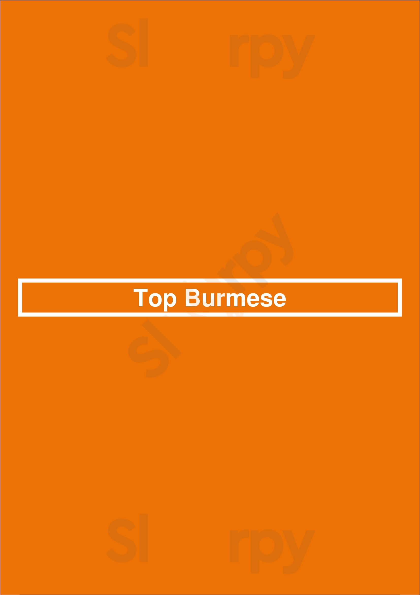 Top Burmese Portland Menu - 1