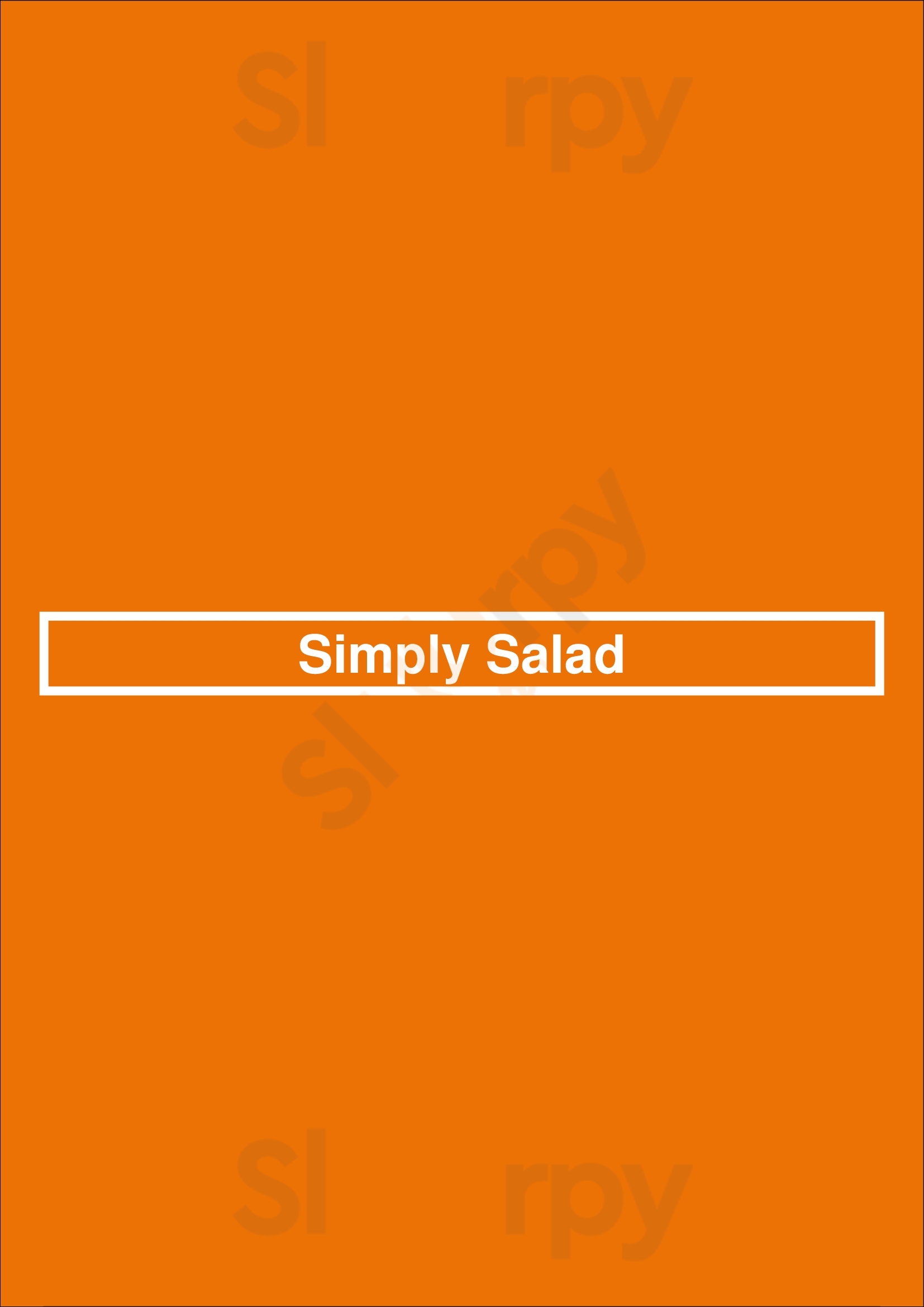 Simply Salad Santa Monica Menu - 1