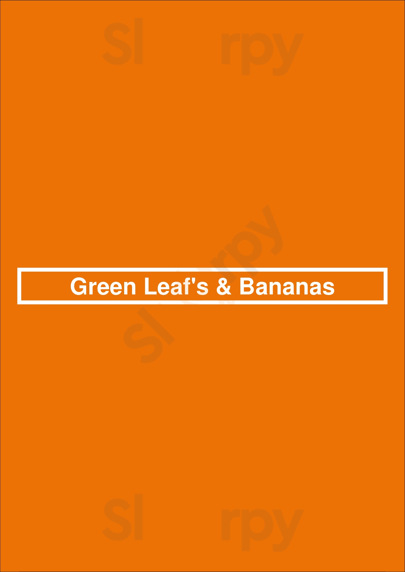 Main Menu - Green Leaf's & Bananas