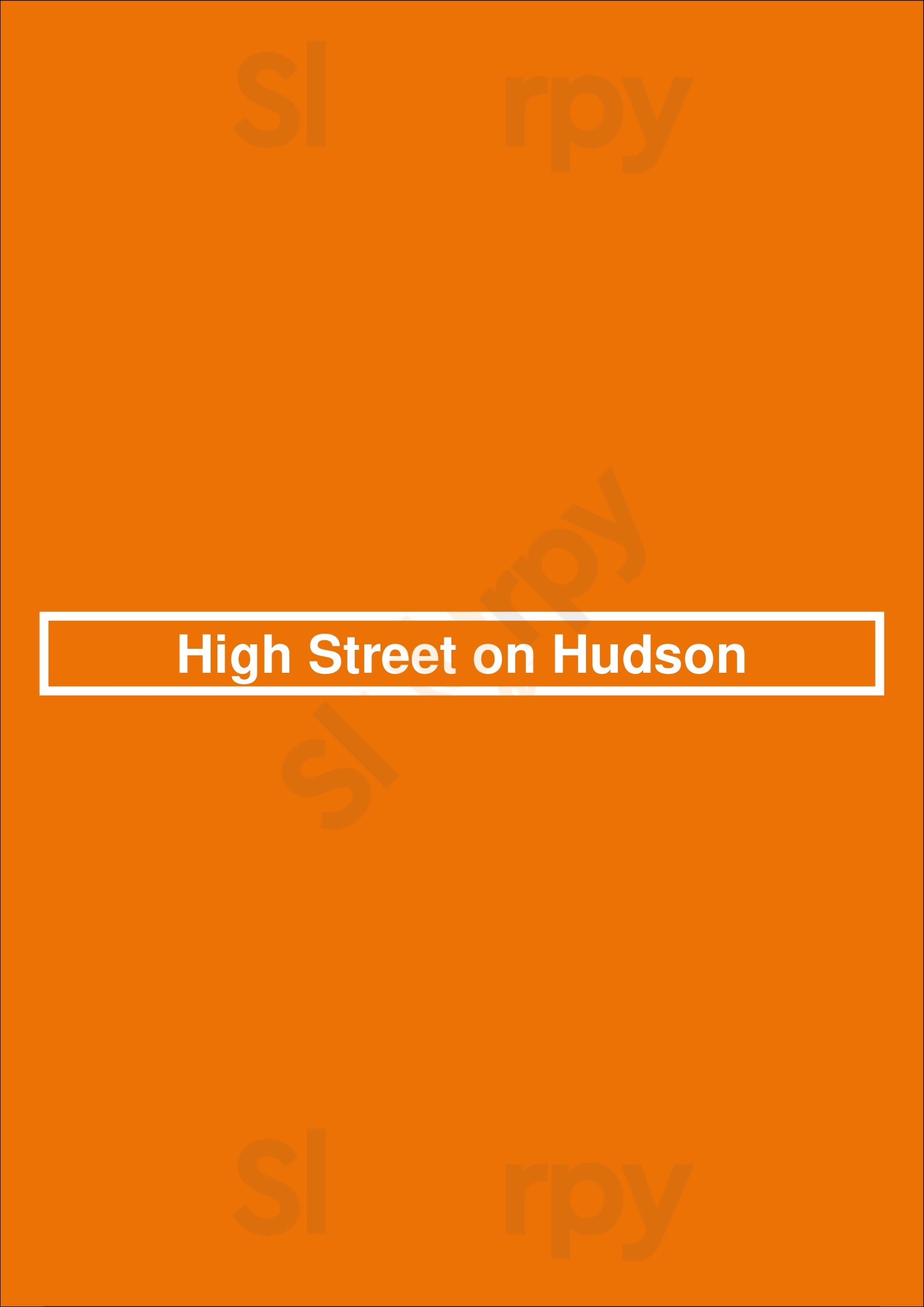 High Street On Hudson New York City Menu - 1