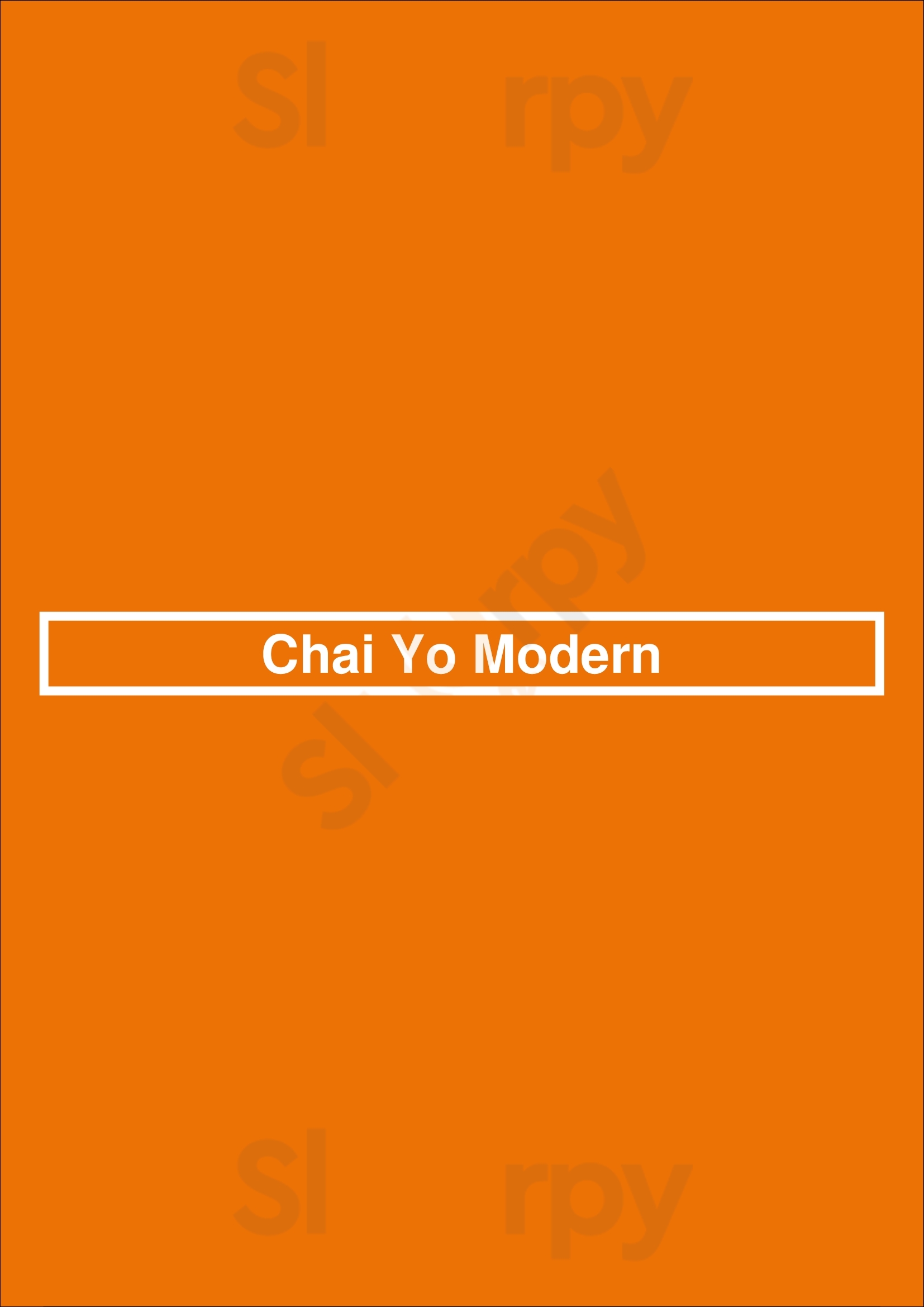 Main Menu - Chai Yo Modern