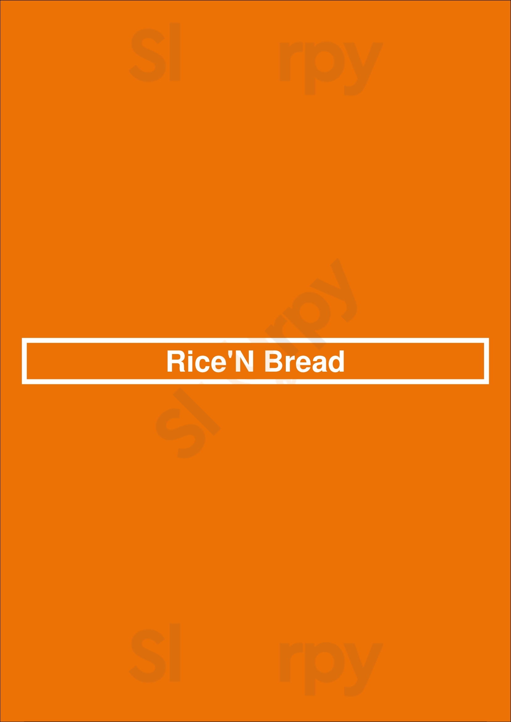 Main Menu - Rice'n Bread