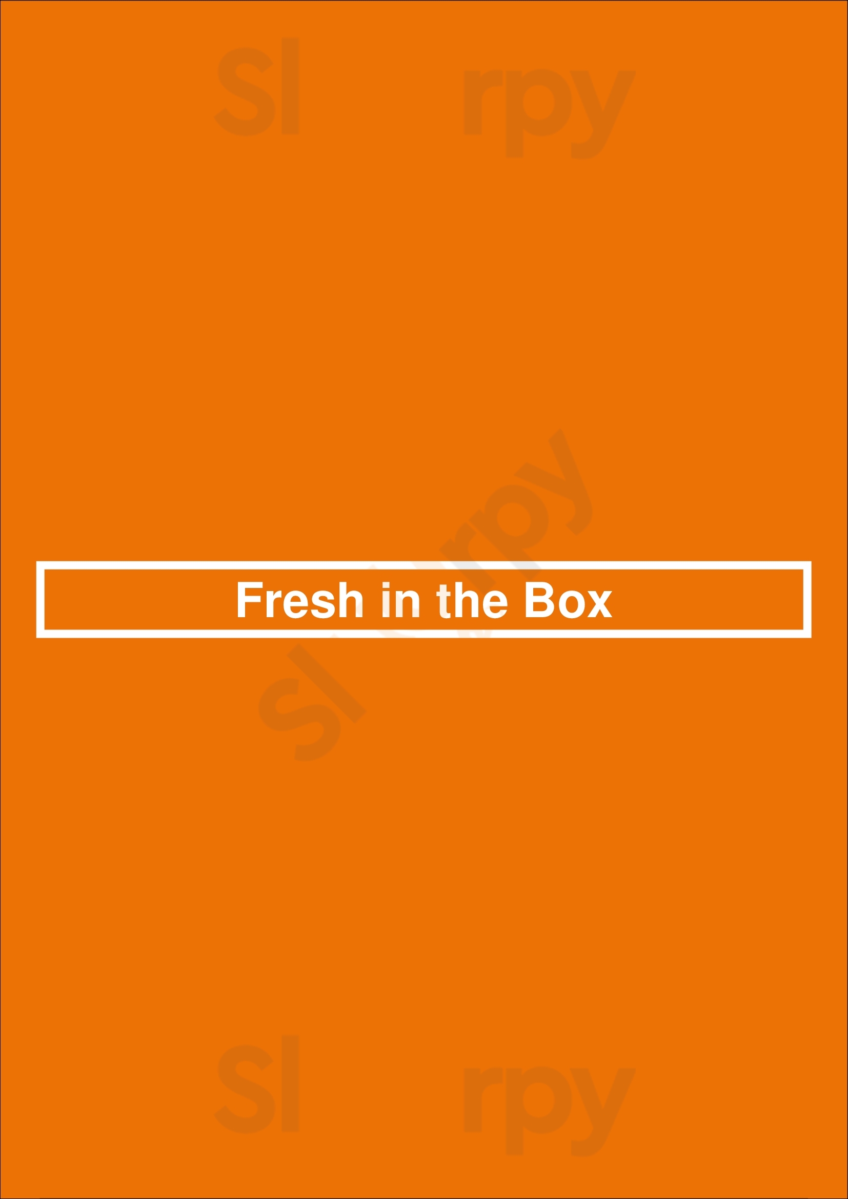 Fresh In The Box Los Angeles Menu - 1