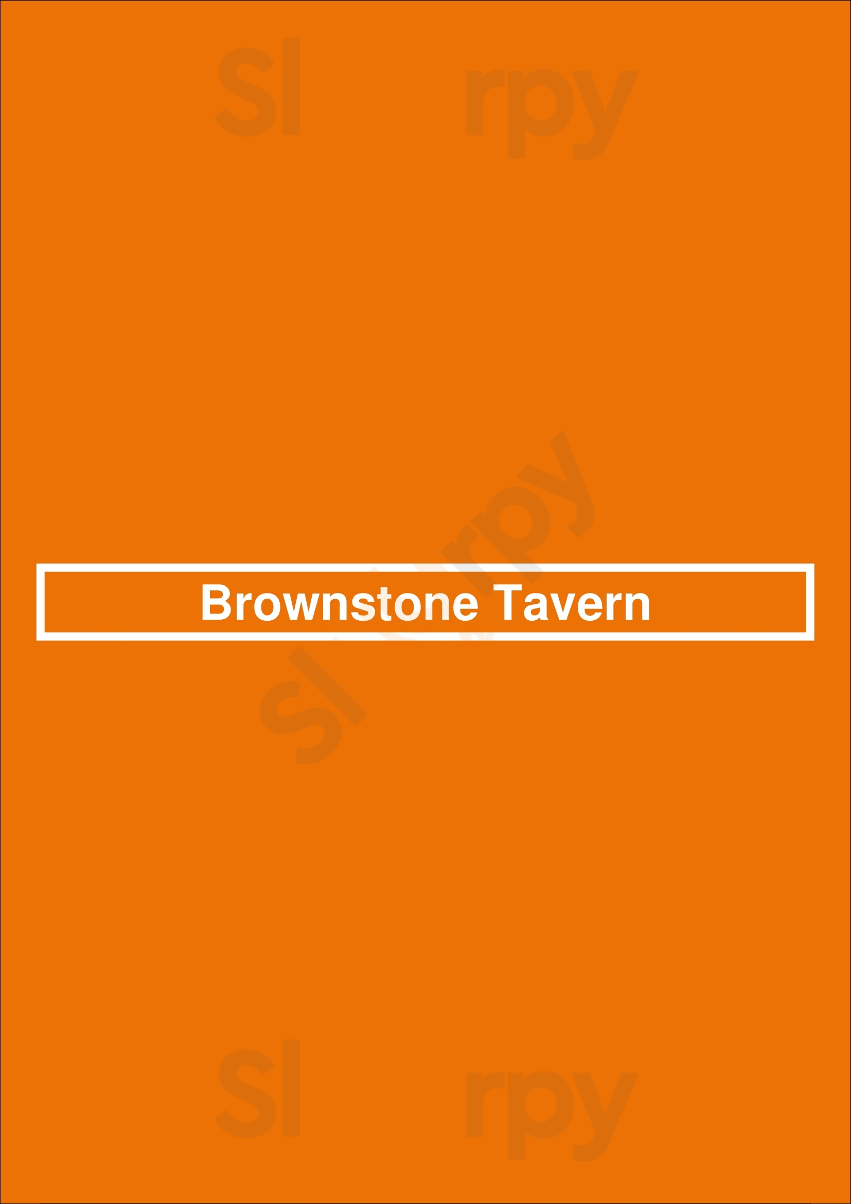 Main Menu - Brownstone Tavern