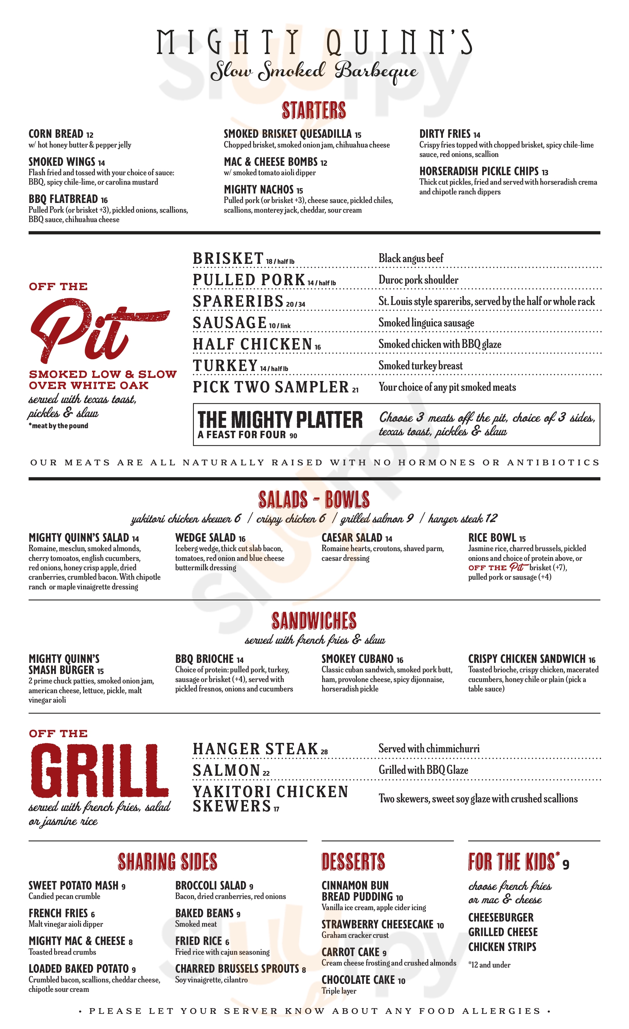 Main Menu - Mighty Quinn's Barbeque