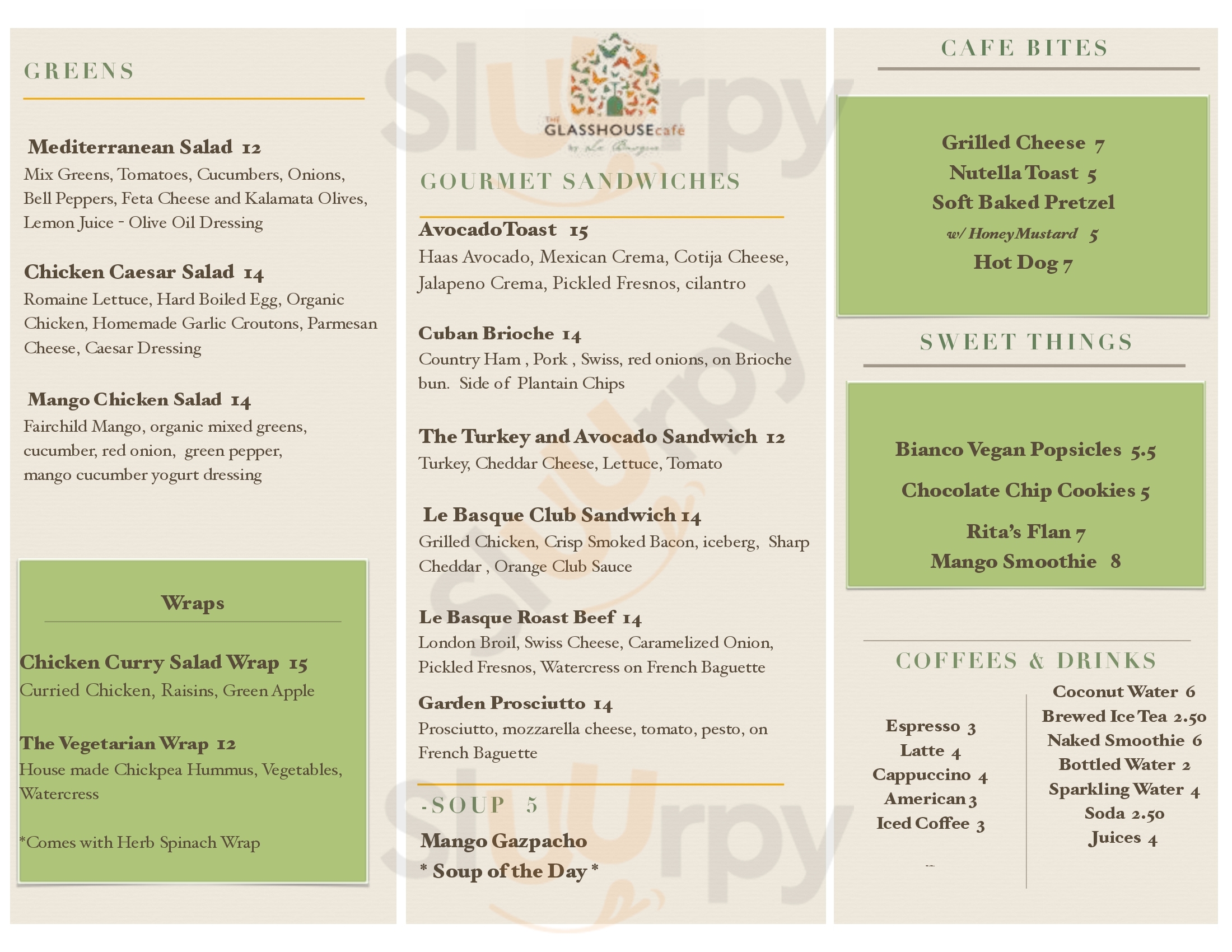 Main Menu - Glasshouse Cafe