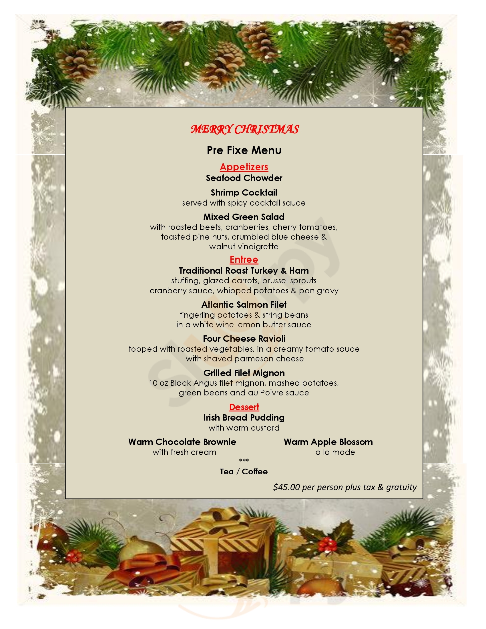 Main Menu - Gossip Bar & Restaurant