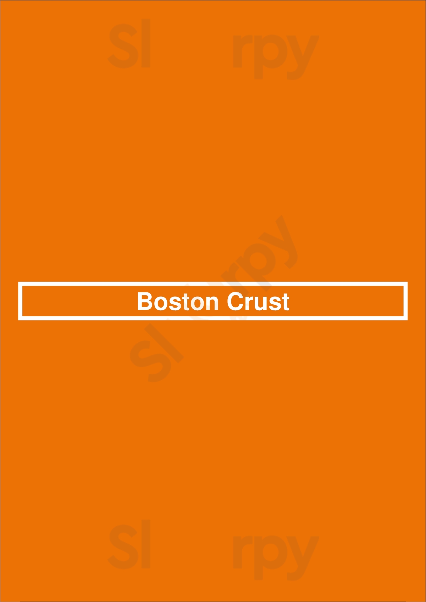 Main Menu - Boston Crust