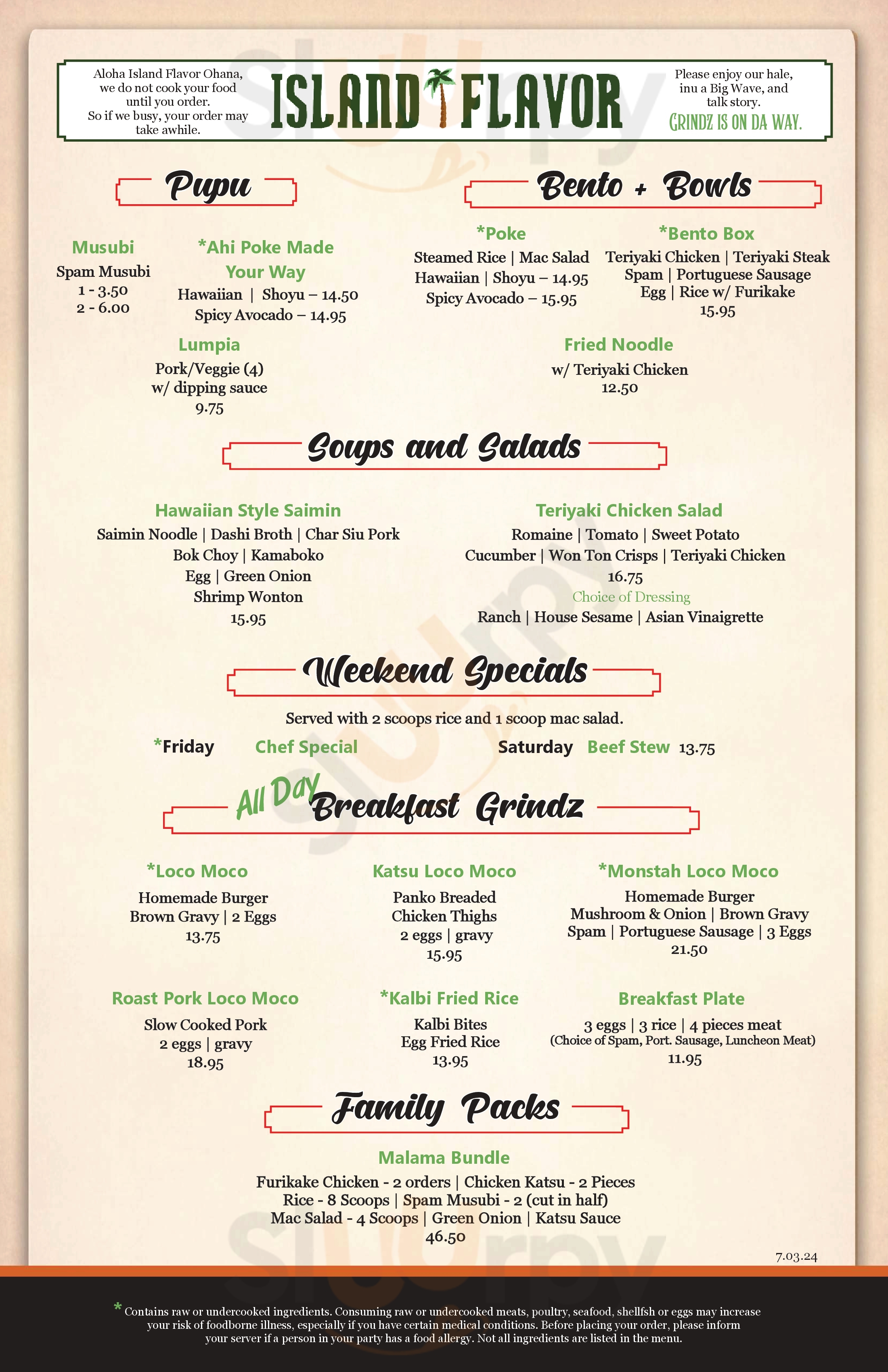 Main Menu - Island Flavor