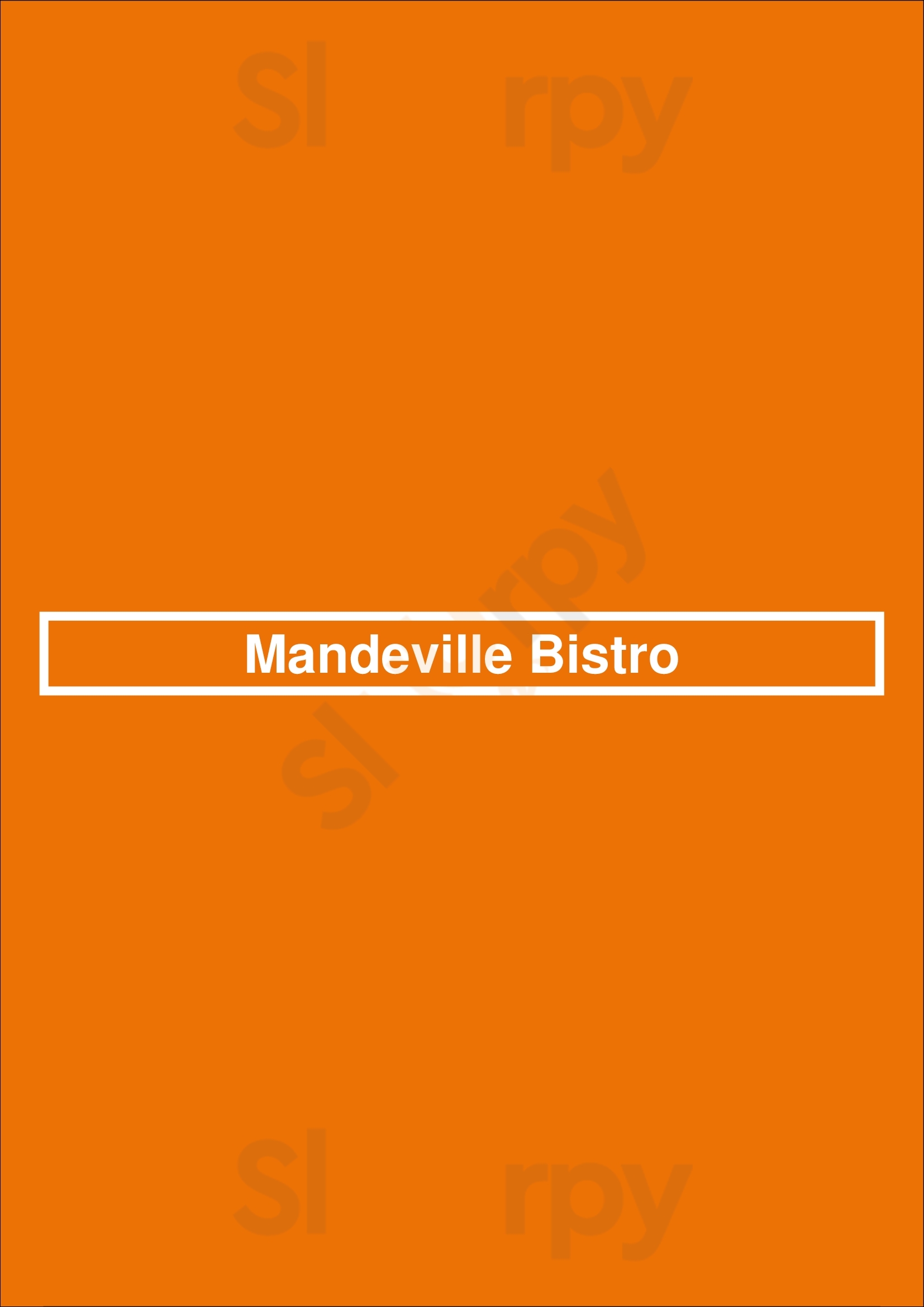 Main Menu - Mandeville Bistro