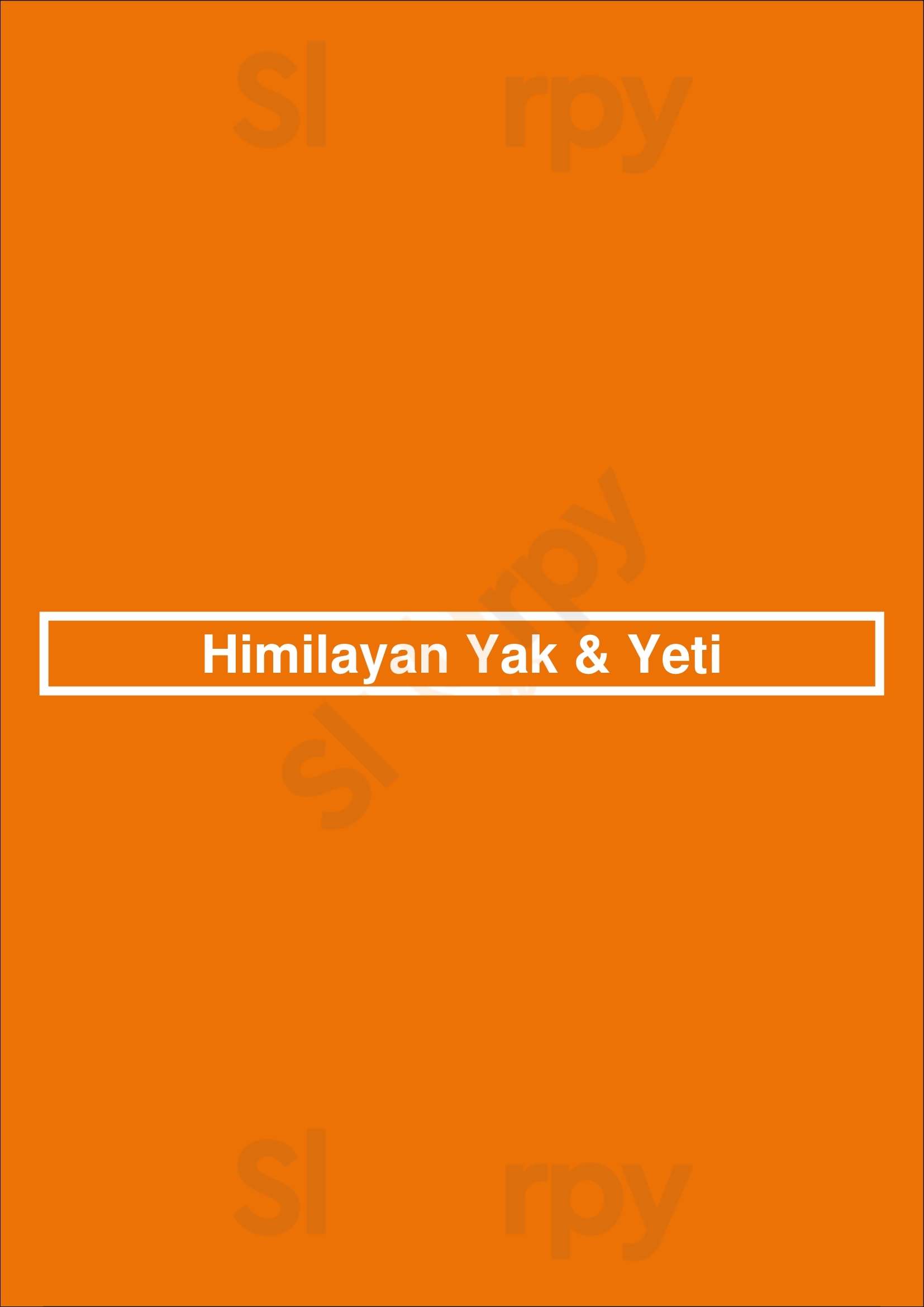 Main Menu - Himilayan Yak & Yeti
