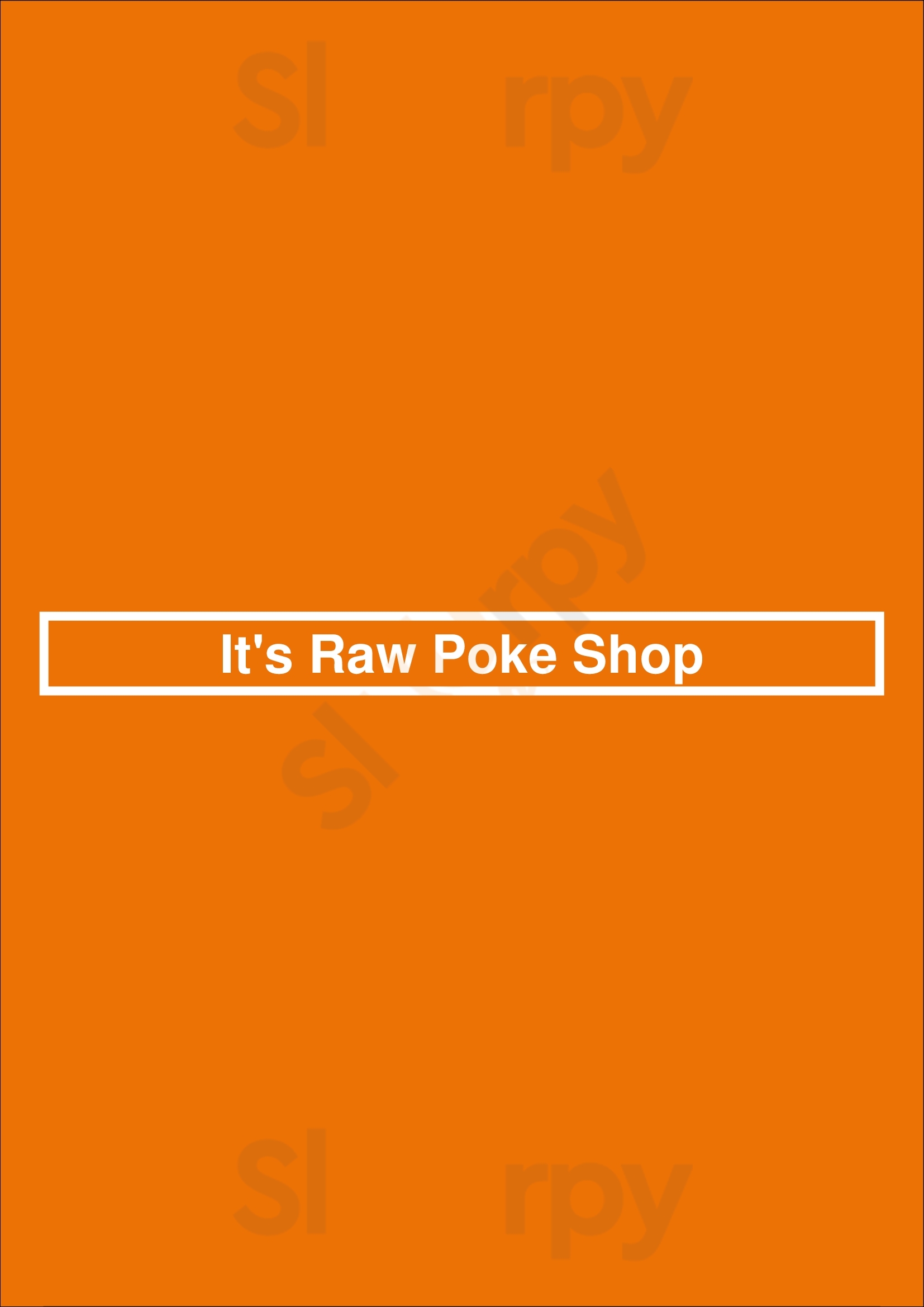 Main Menu - It's Raw Poke Shop