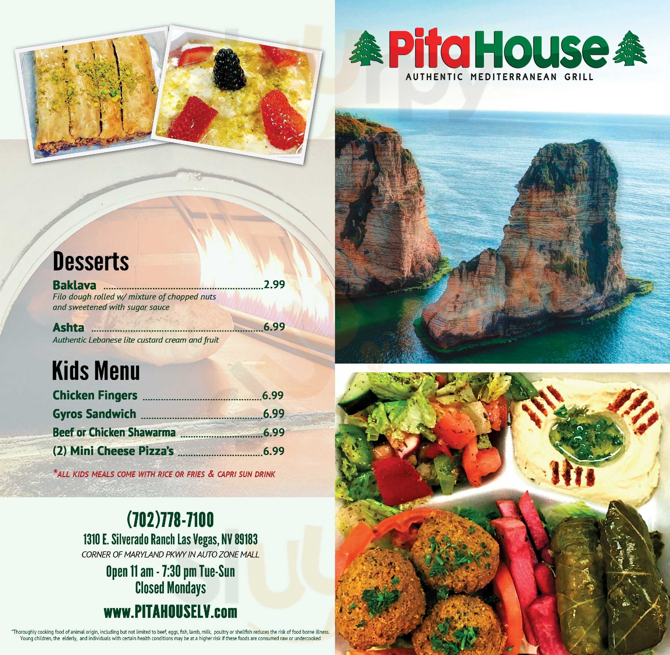 Pita House Mediterranean Grill Las Vegas Menu - 1