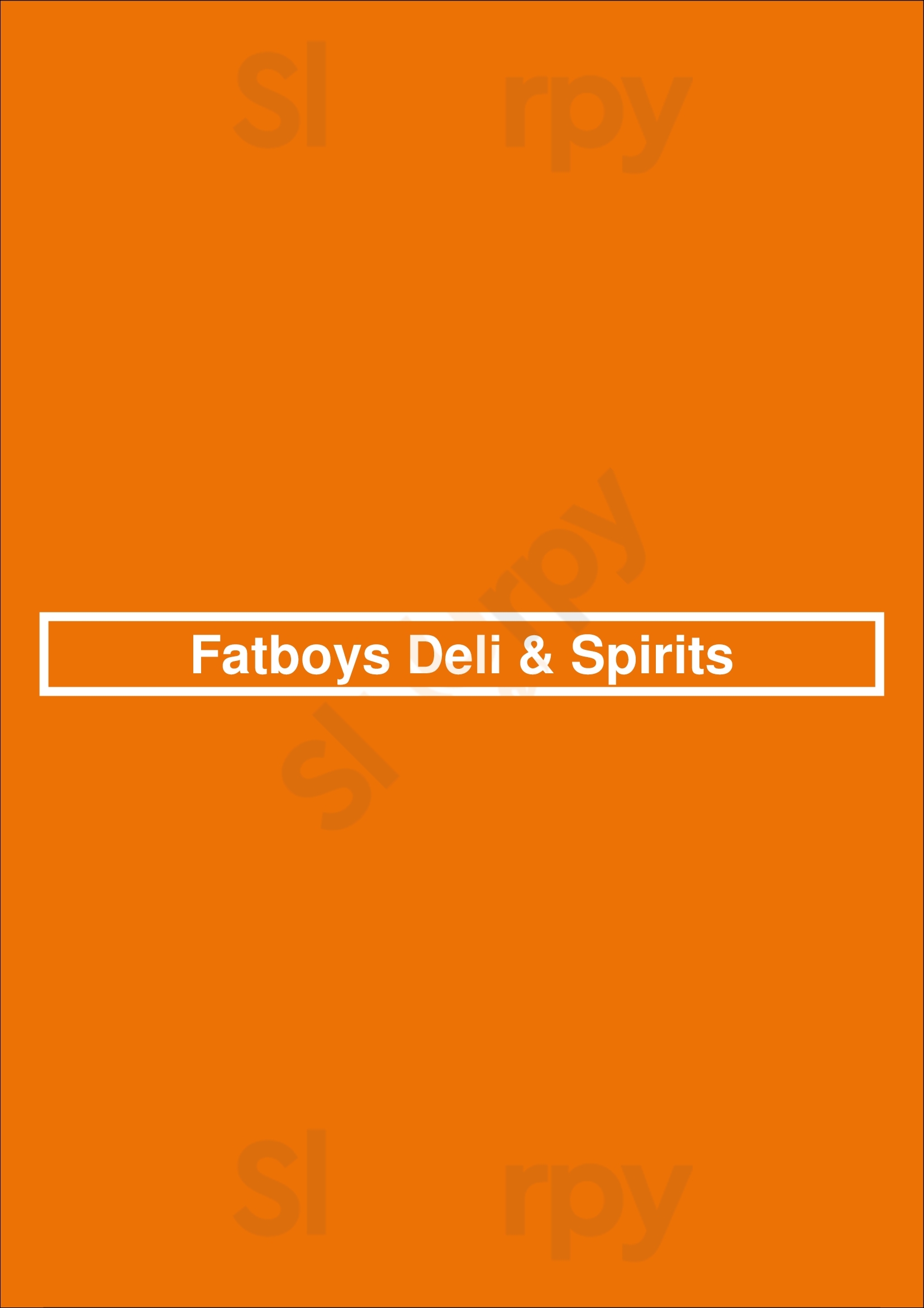 Main Menu - Fatboy's Deli & Spirits