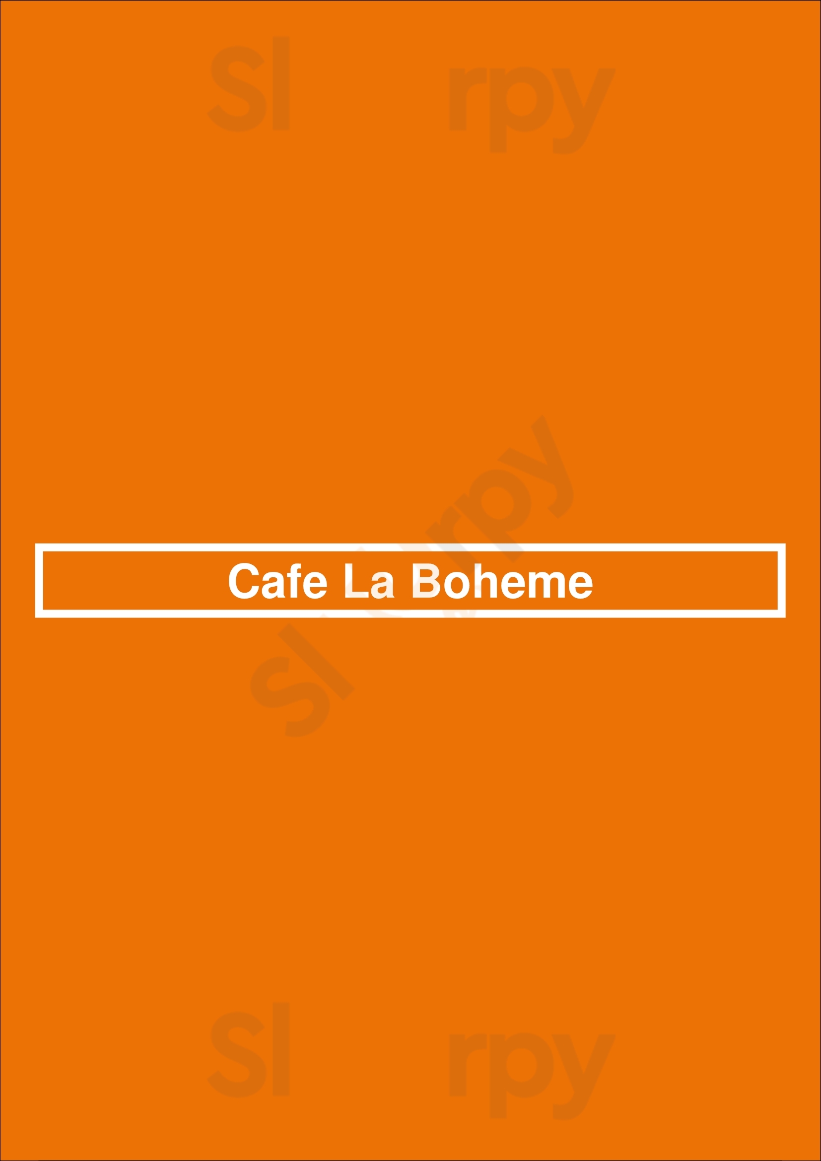 Main Menu - Cafe La Boheme