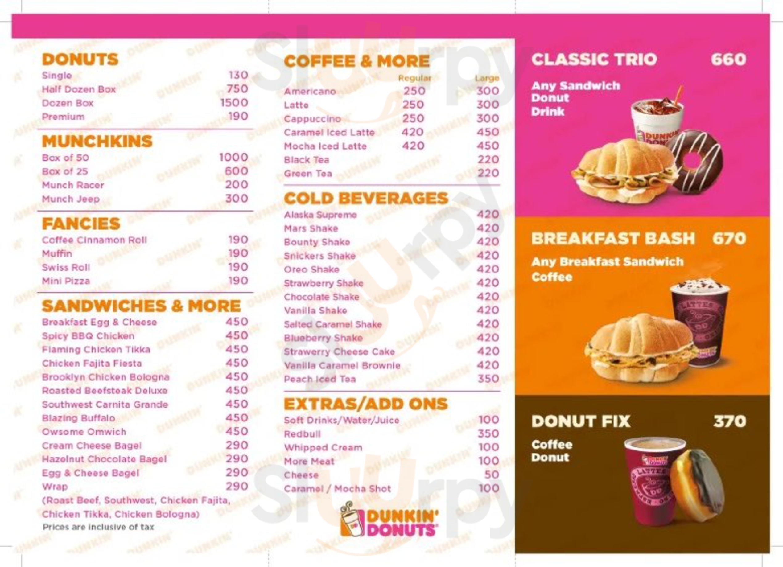 Dunkin Philadelphia Menu - 1