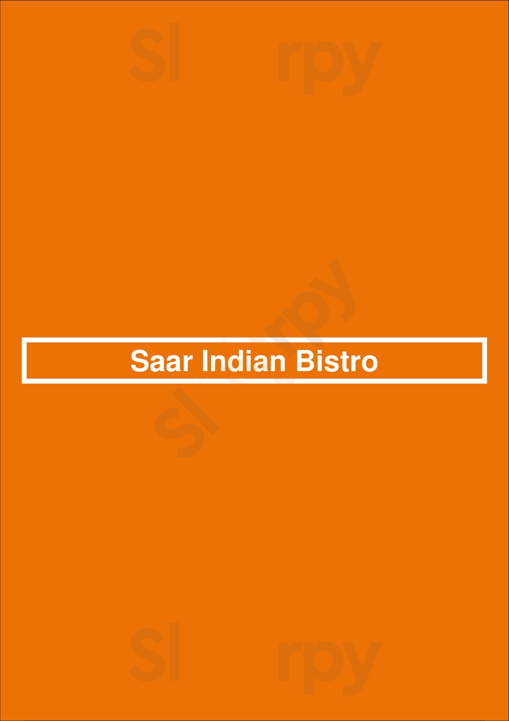 Saar Indian Bistro New York City Menu - 1