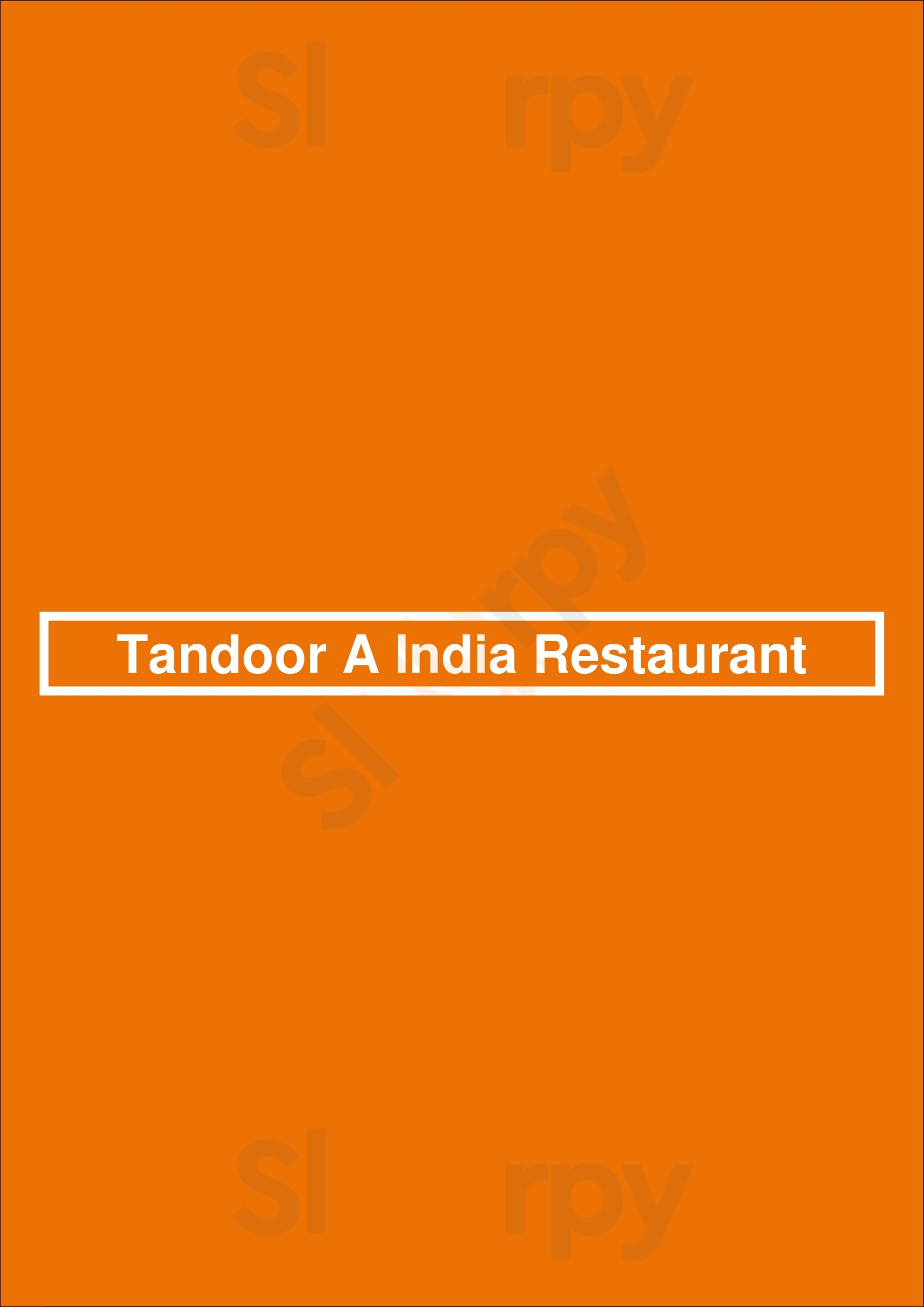 Tandoor A India Restaurant Los Angeles Menu - 1
