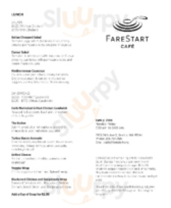 Farestart Cafe 2100 menu