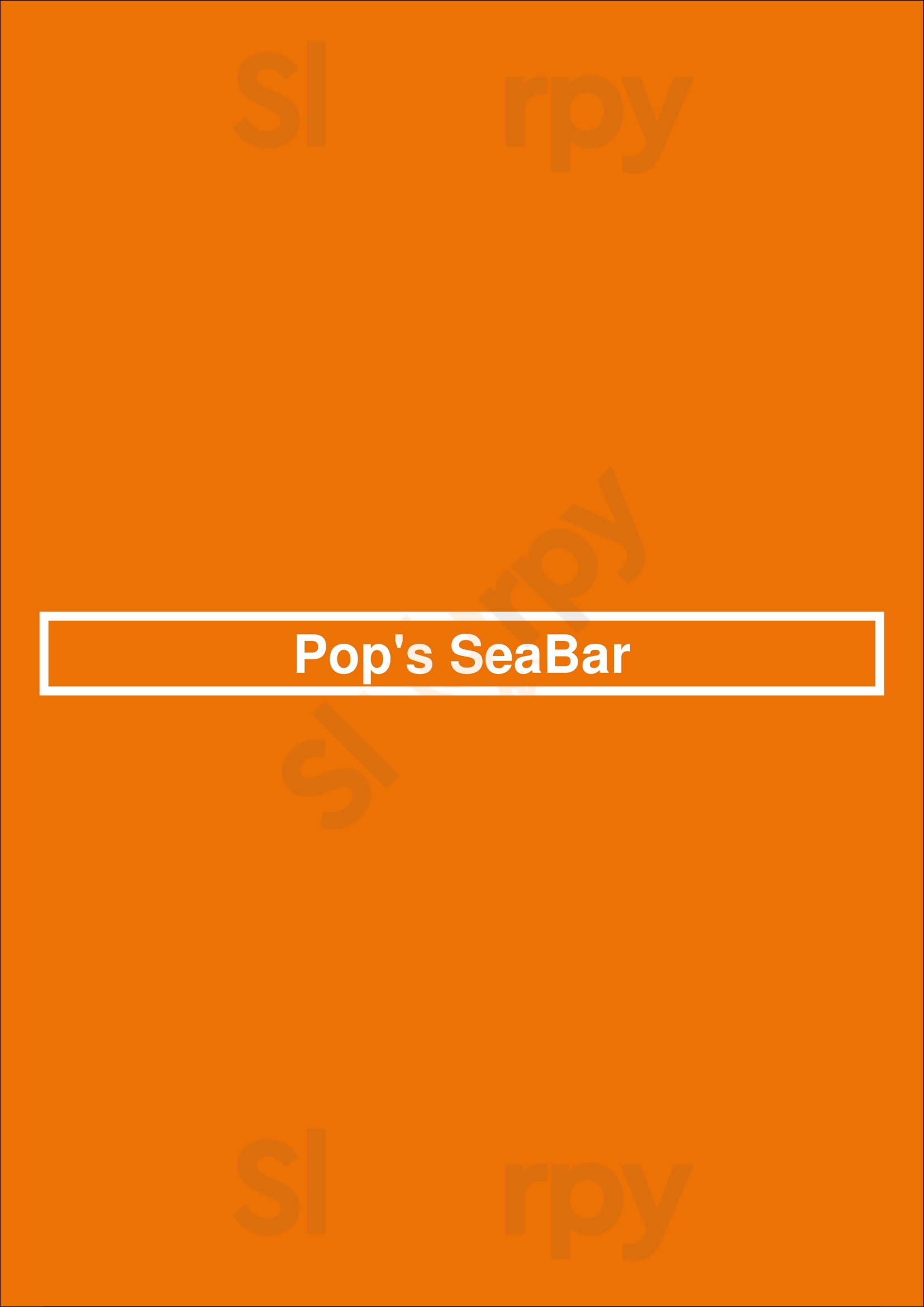 Pop's Seabar Washington DC Menu - 1