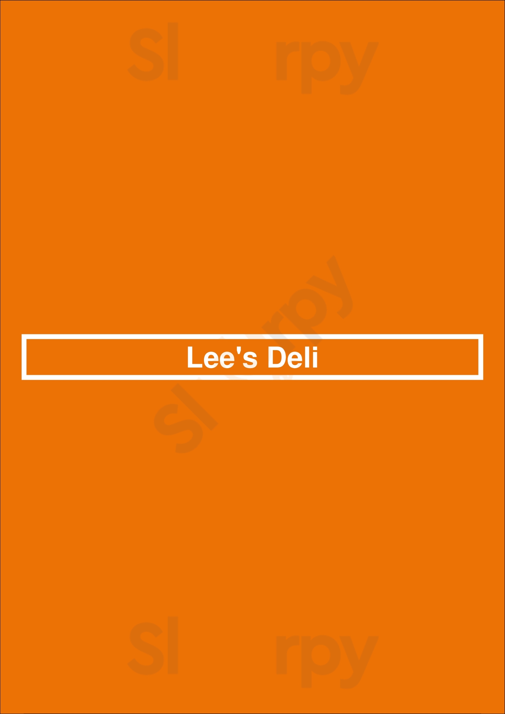 Lee's Deli San Francisco Menu - 1