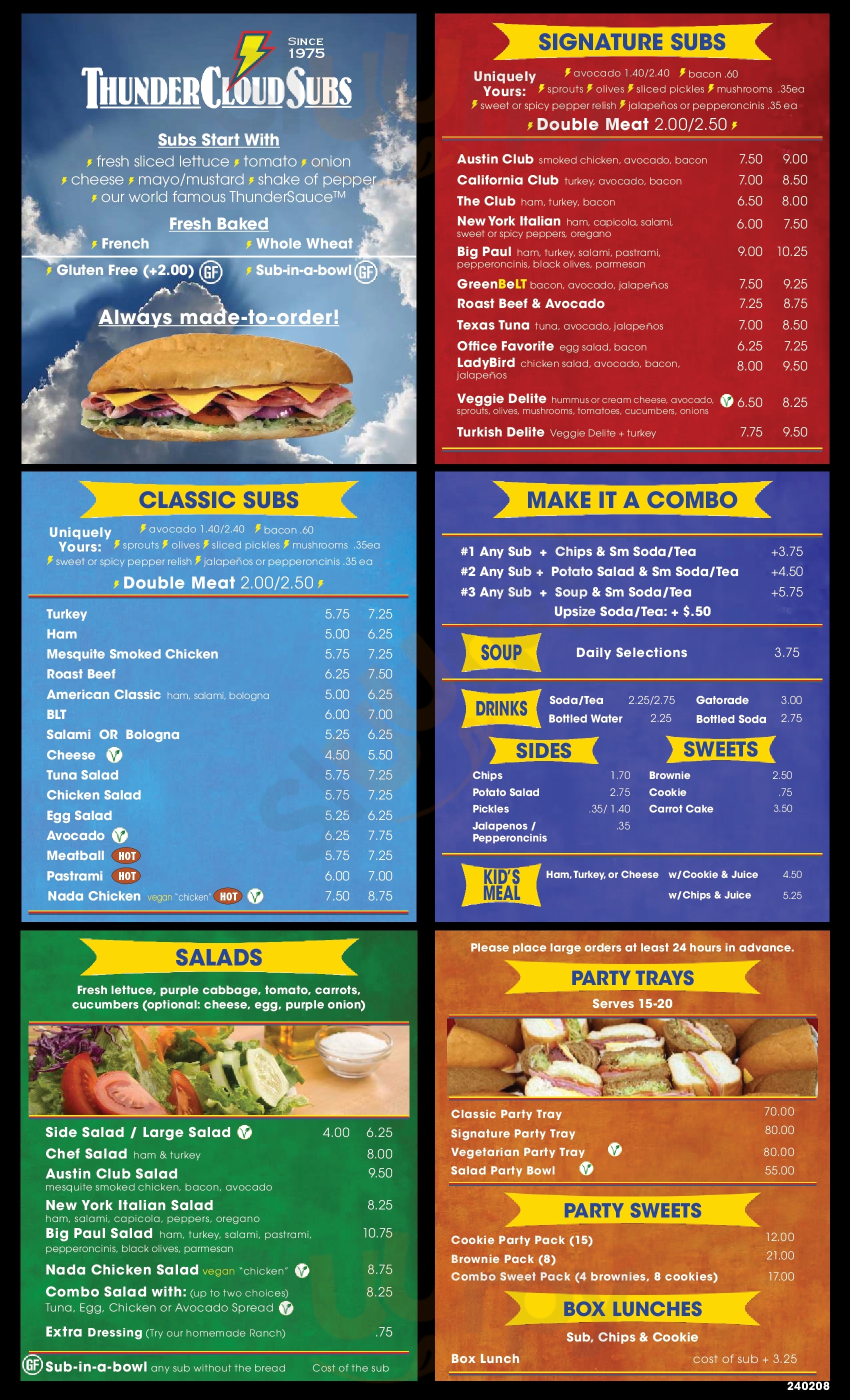Main Menu - Thundercloud Subs