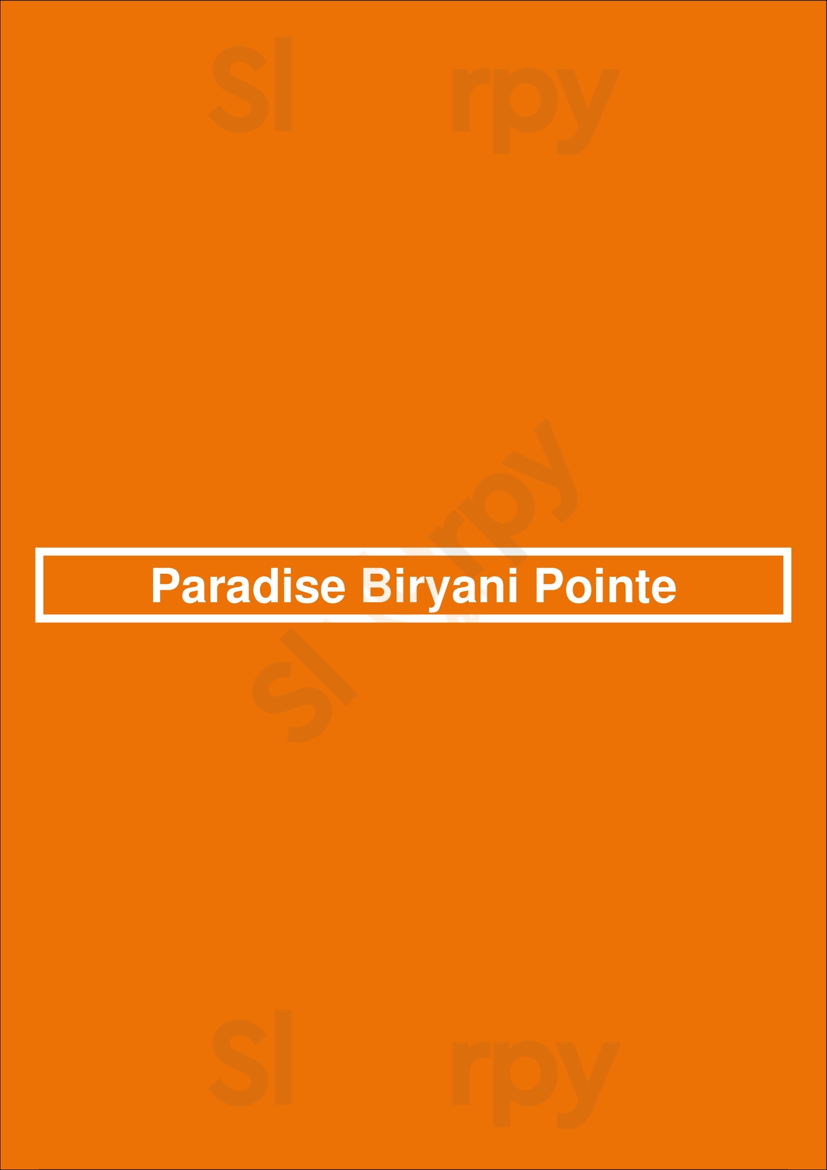 Paradise Biryani Pointe San Diego Menu - 1