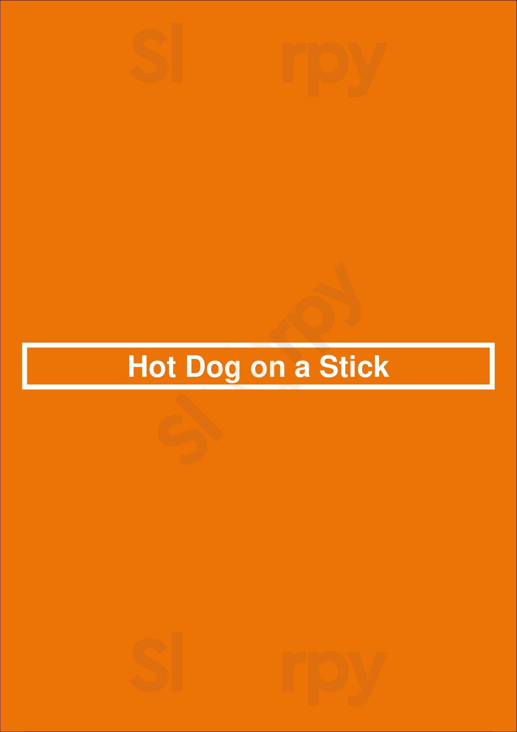 Main Menu - Hot Dog On A Stick