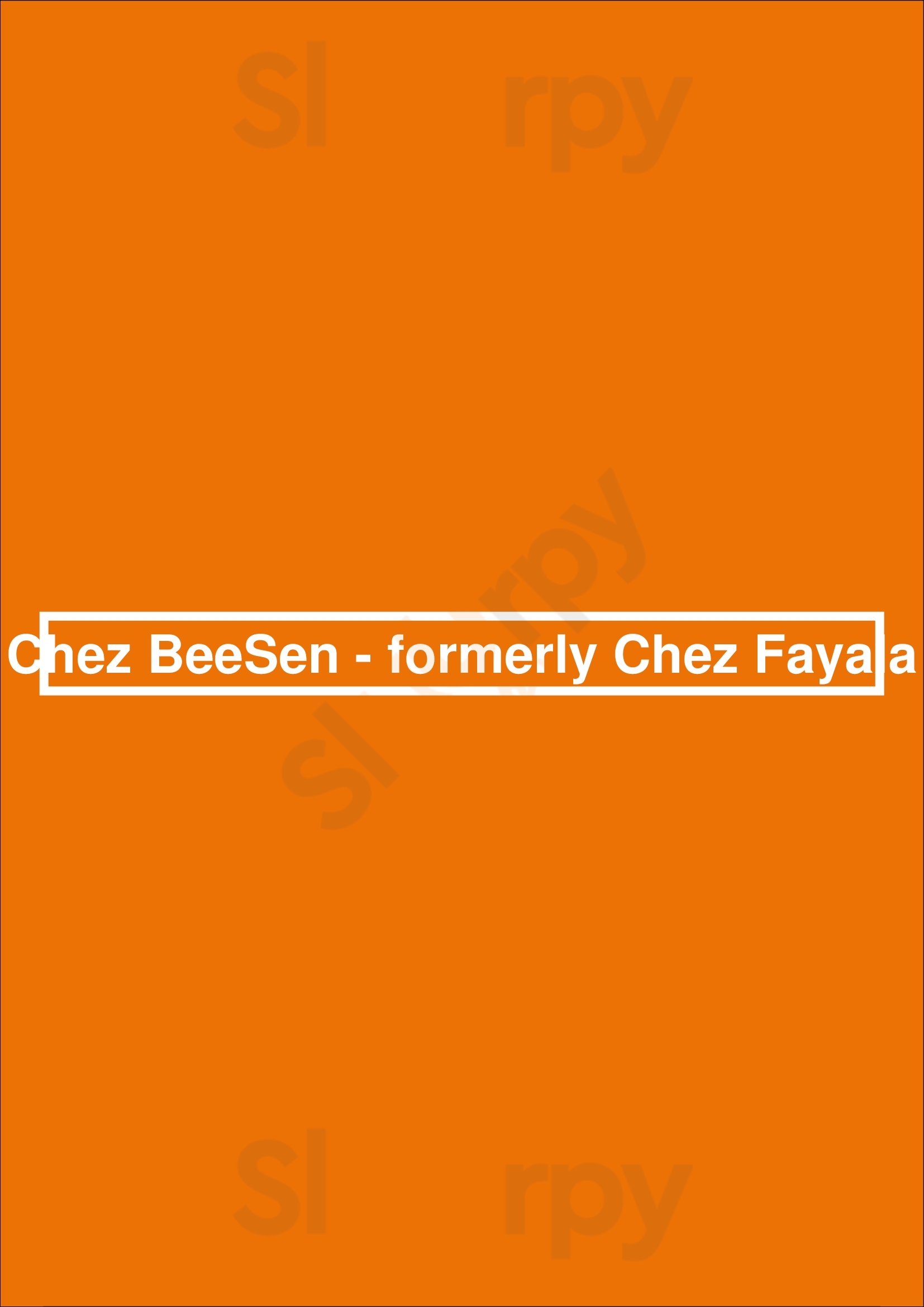 Main Menu - Chez Beesen - Formerly Chez Fayala
