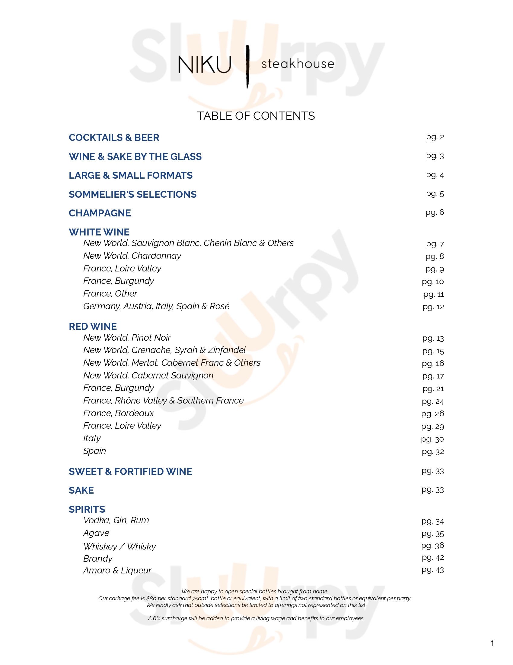 Main Menu - Niku Steakhouse