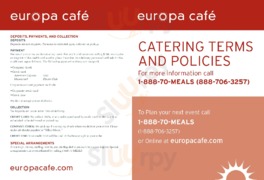 Europa Cafe menu