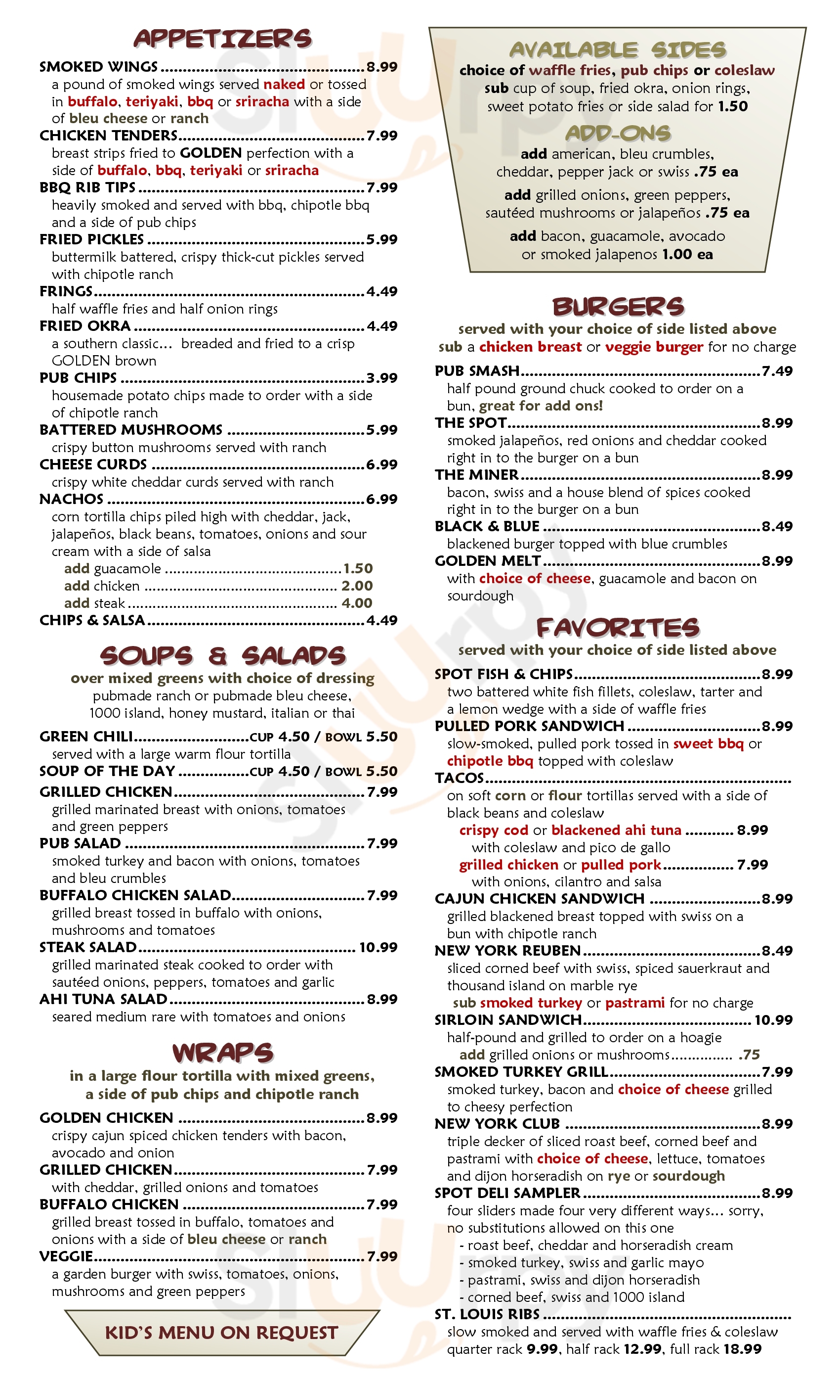 Main Menu - The Company Store