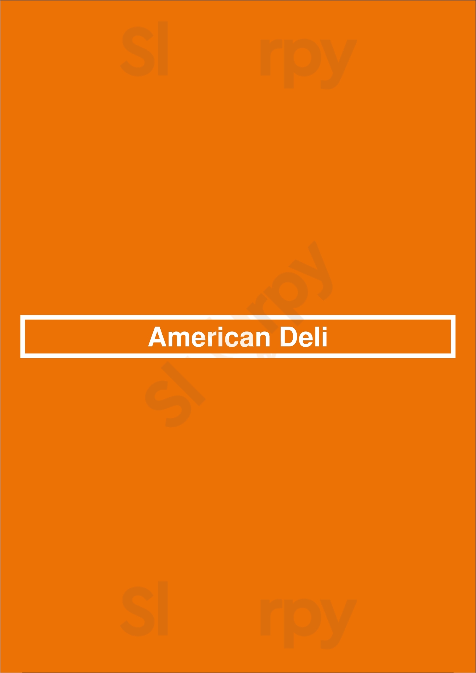 Main Menu - American Deli