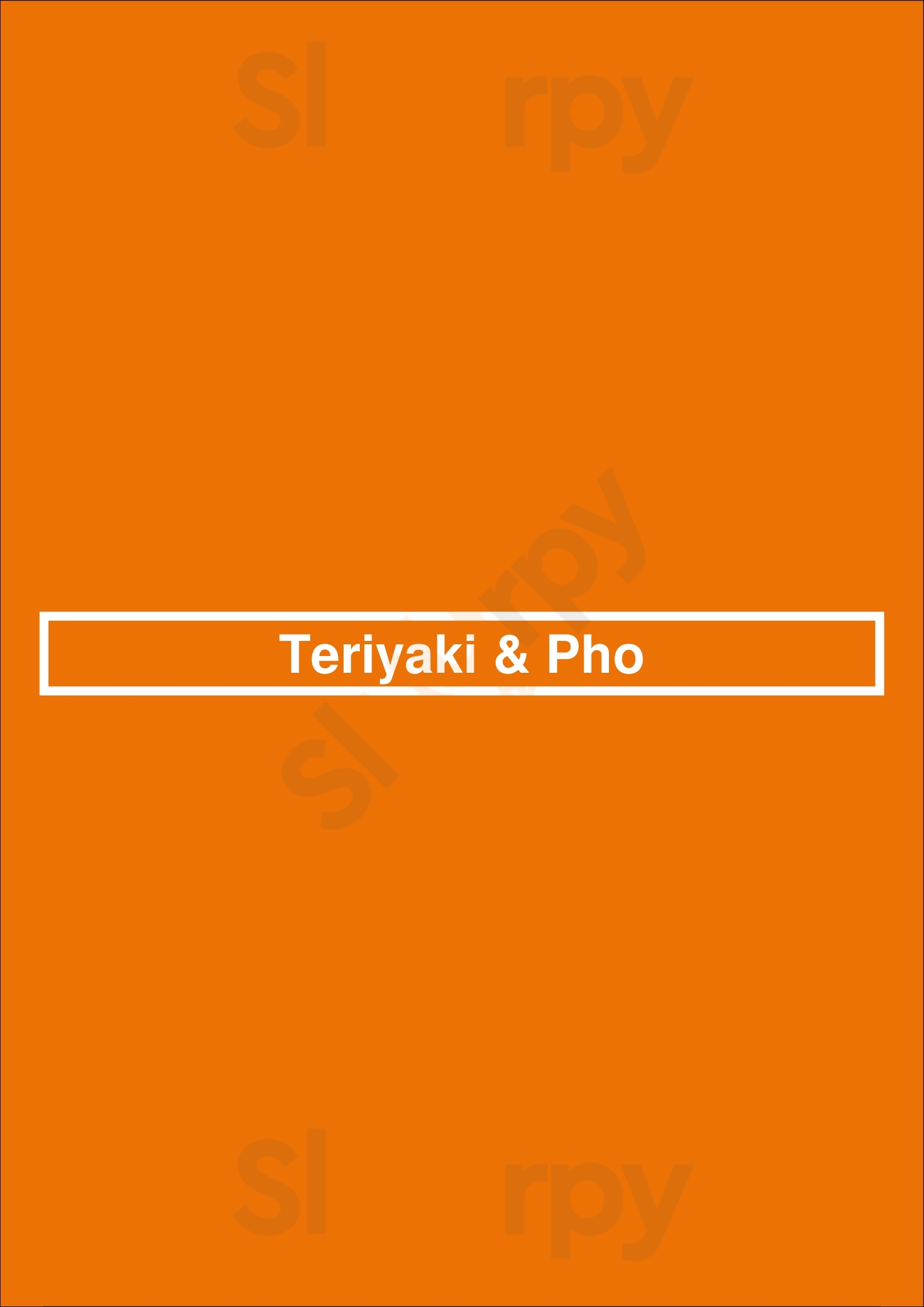 Main Menu - Teriyaki & Pho