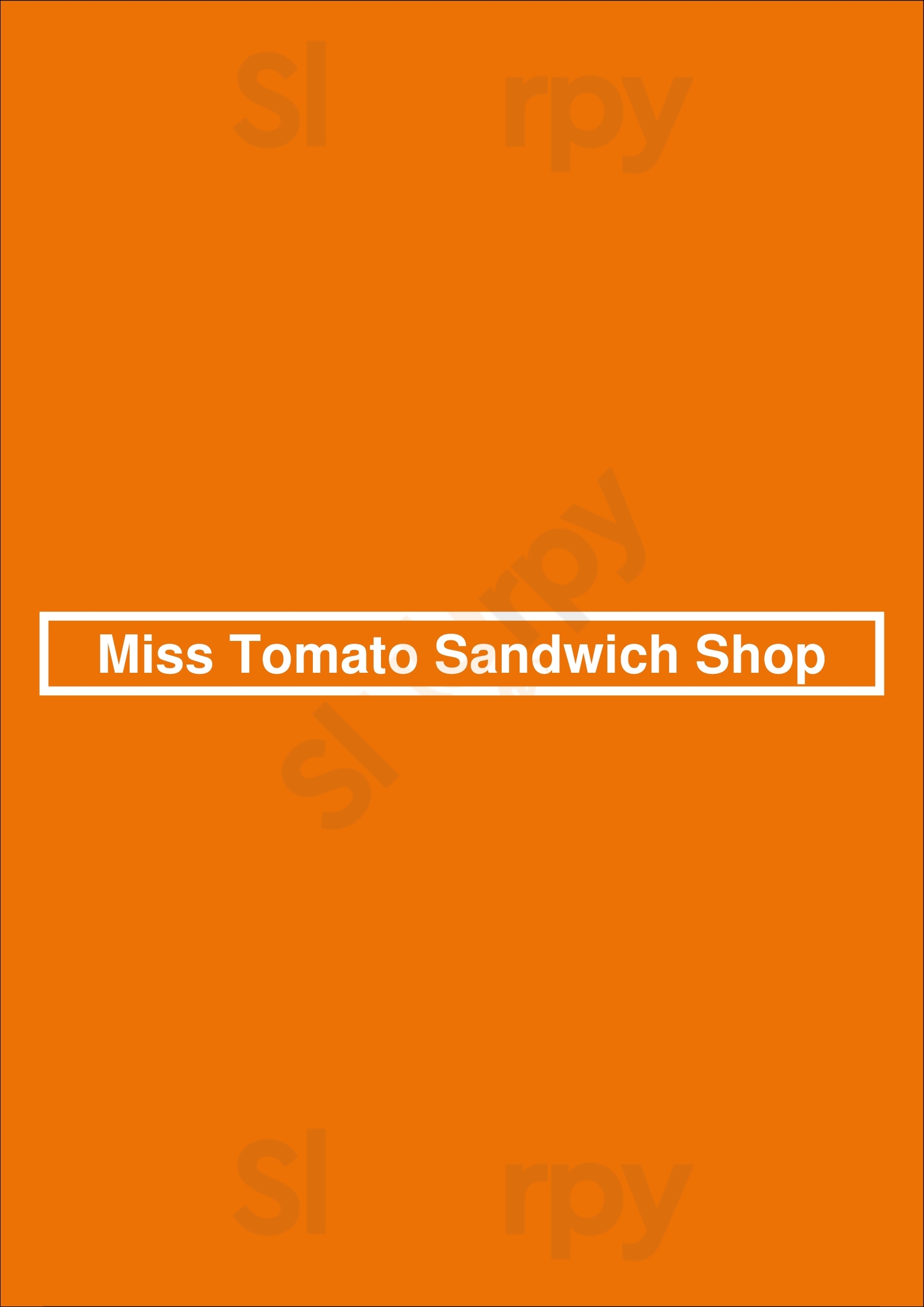 Main Menu - Miss Tomato Sandwich Shop